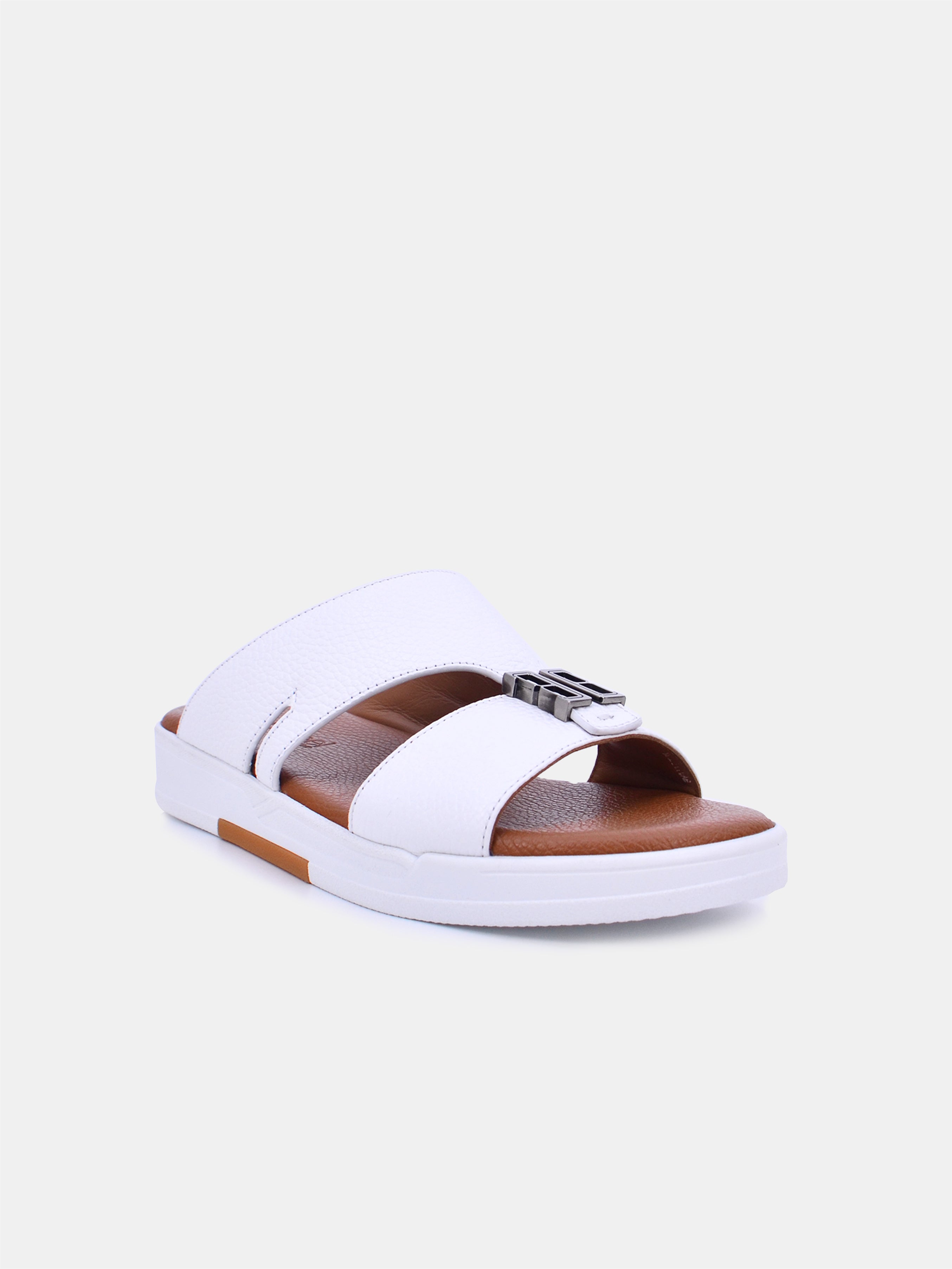 Barjeel Uno TAM Sole B-122 Men's Arabic Sandals #color_white
