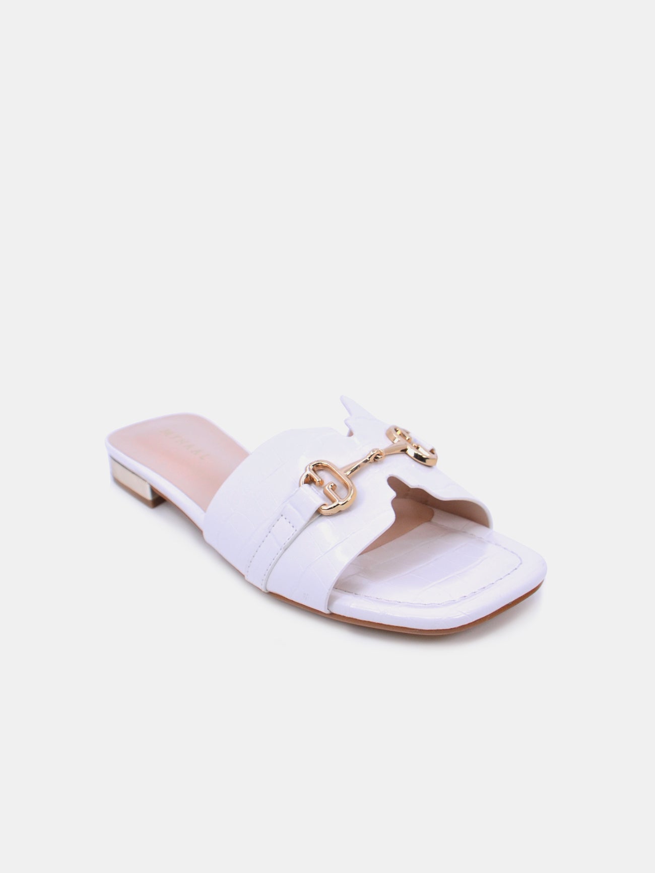 Mynaal Azmara Women's Flat Sandals #color_White