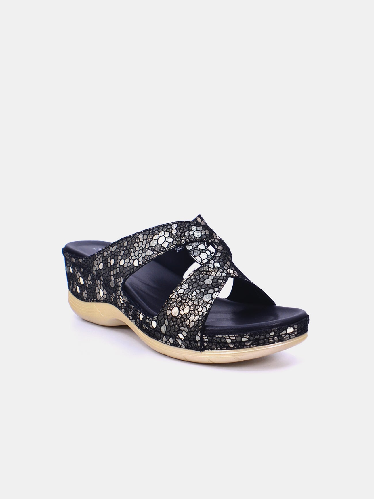 Michelle Morgan 2407-3 Women's Wedge Sandals #color_Gold