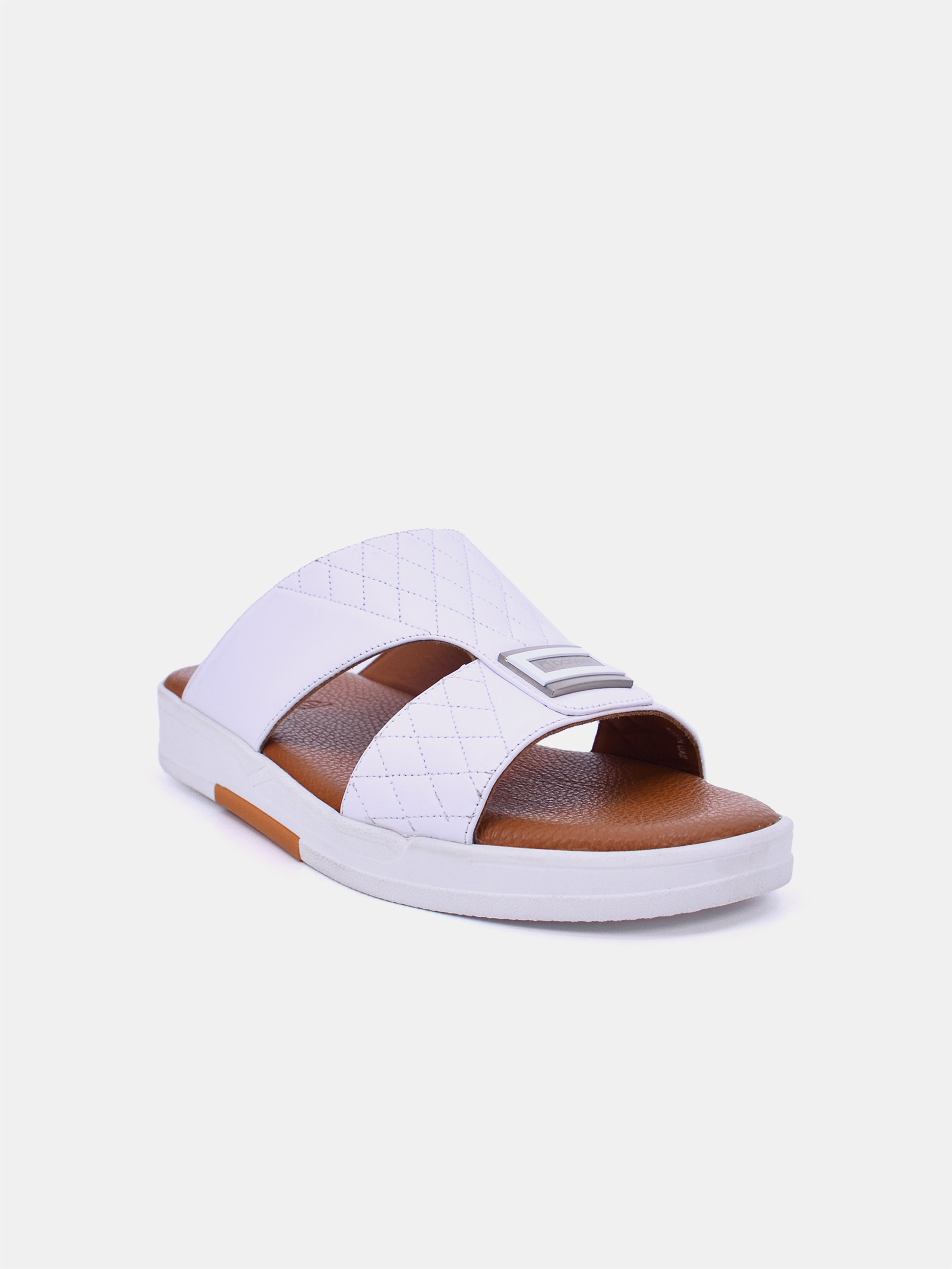 Barjeel Uno MSA138 Men Arabic Sandals #color_White