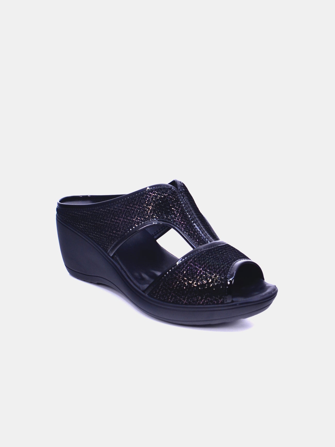Michelle Morgan 20926-9 Women's Wedge Sandals #color_Black