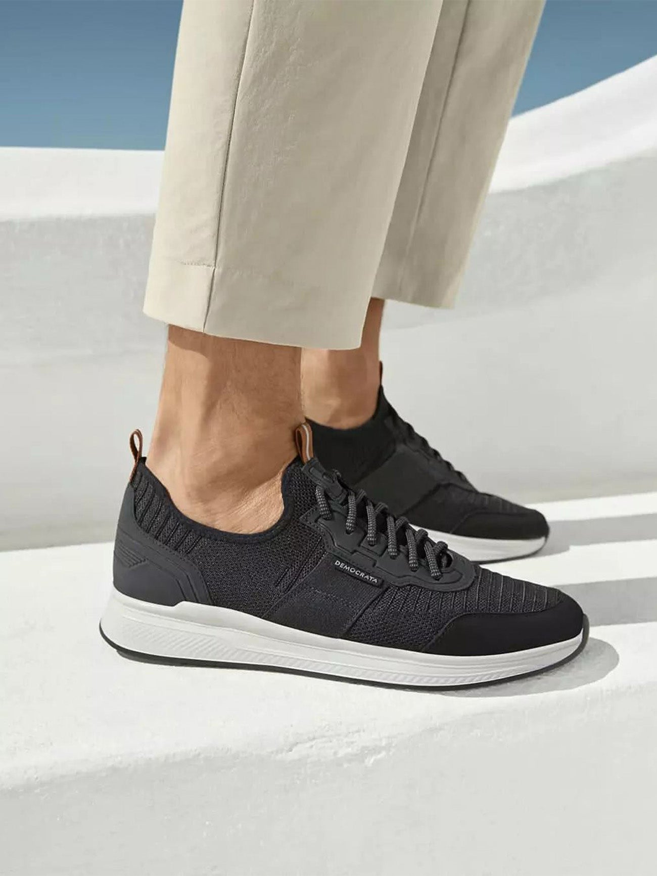 Democrata Men's Journey Extra Soft Denim Shoes #color_Black
