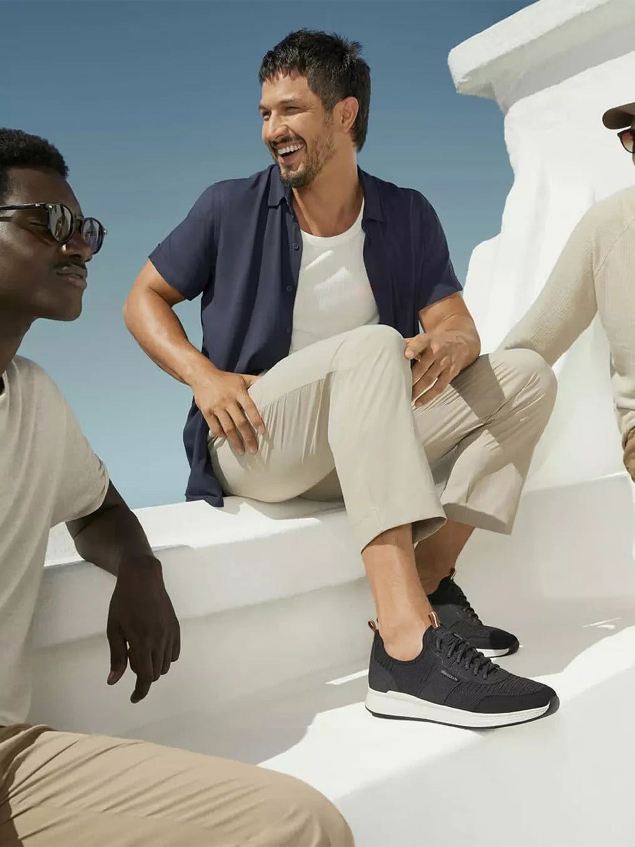 Democrata Men's Journey Extra Soft Denim Shoes #color_Black