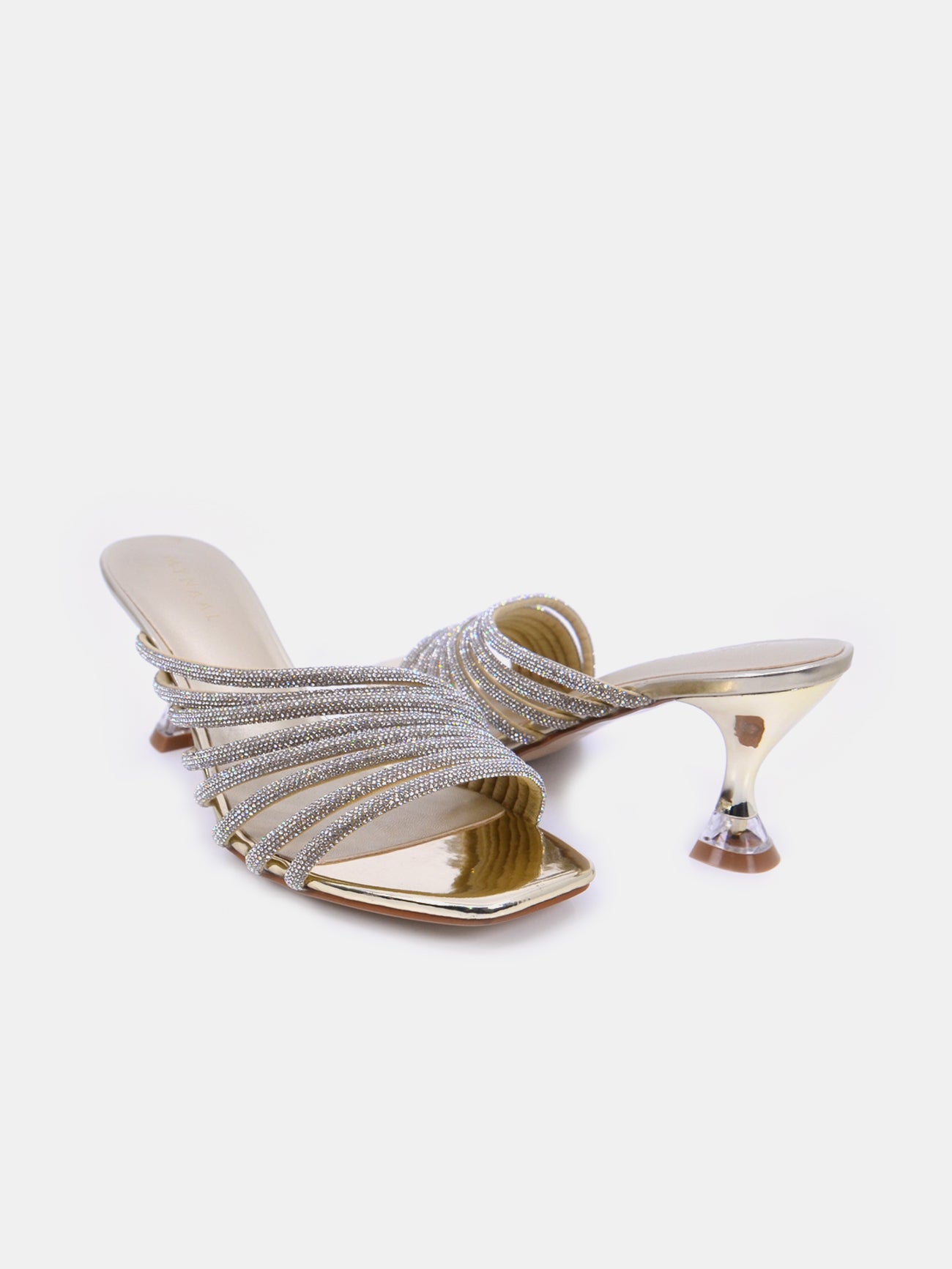 Mynaal Velia Women's Spool Heel Sandals #color_Gold