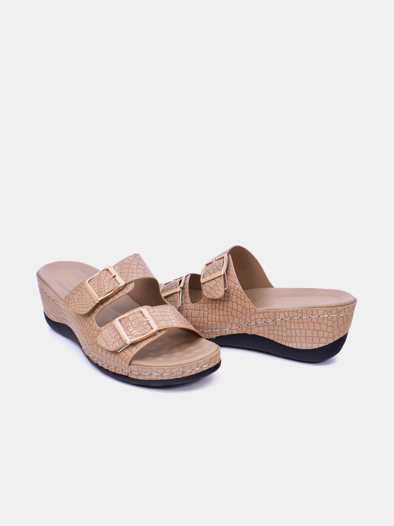 Michelle Morgan 314F7803 Women's Wedge Sandals #color_Beige