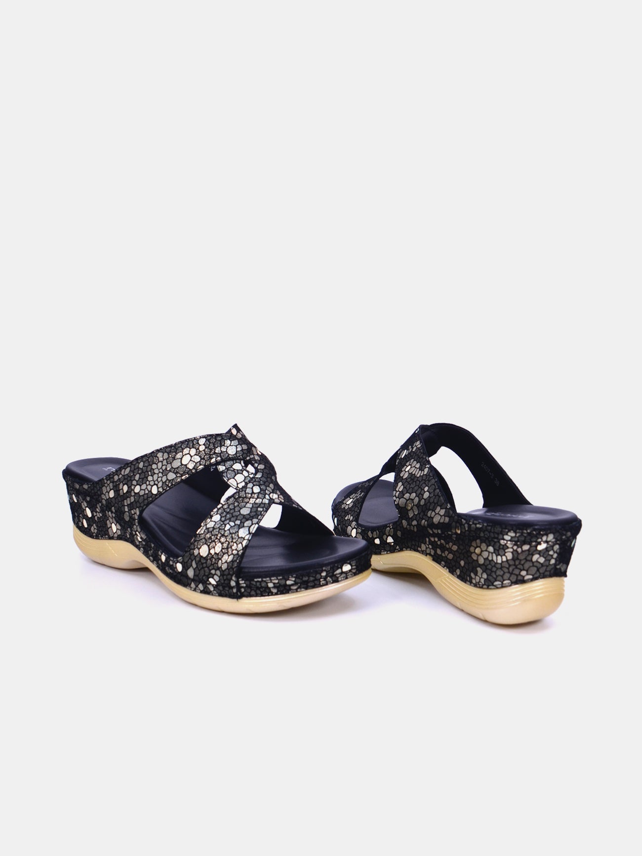 Michelle Morgan 2407-3 Women's Wedge Sandals #color_Gold