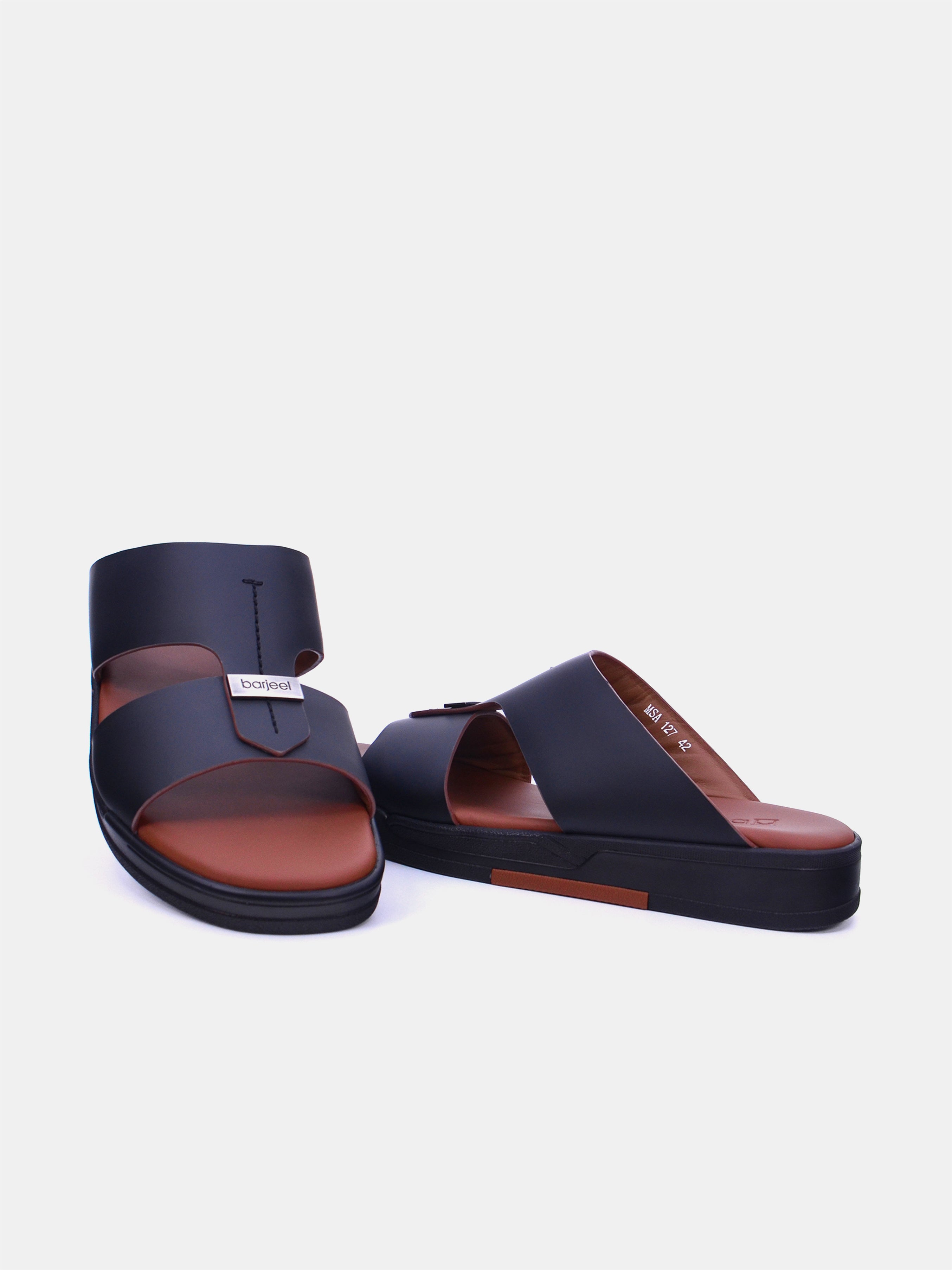 Barjeel Uno TAM Sole MSA-127 Men's Arabic Sandals #color_black