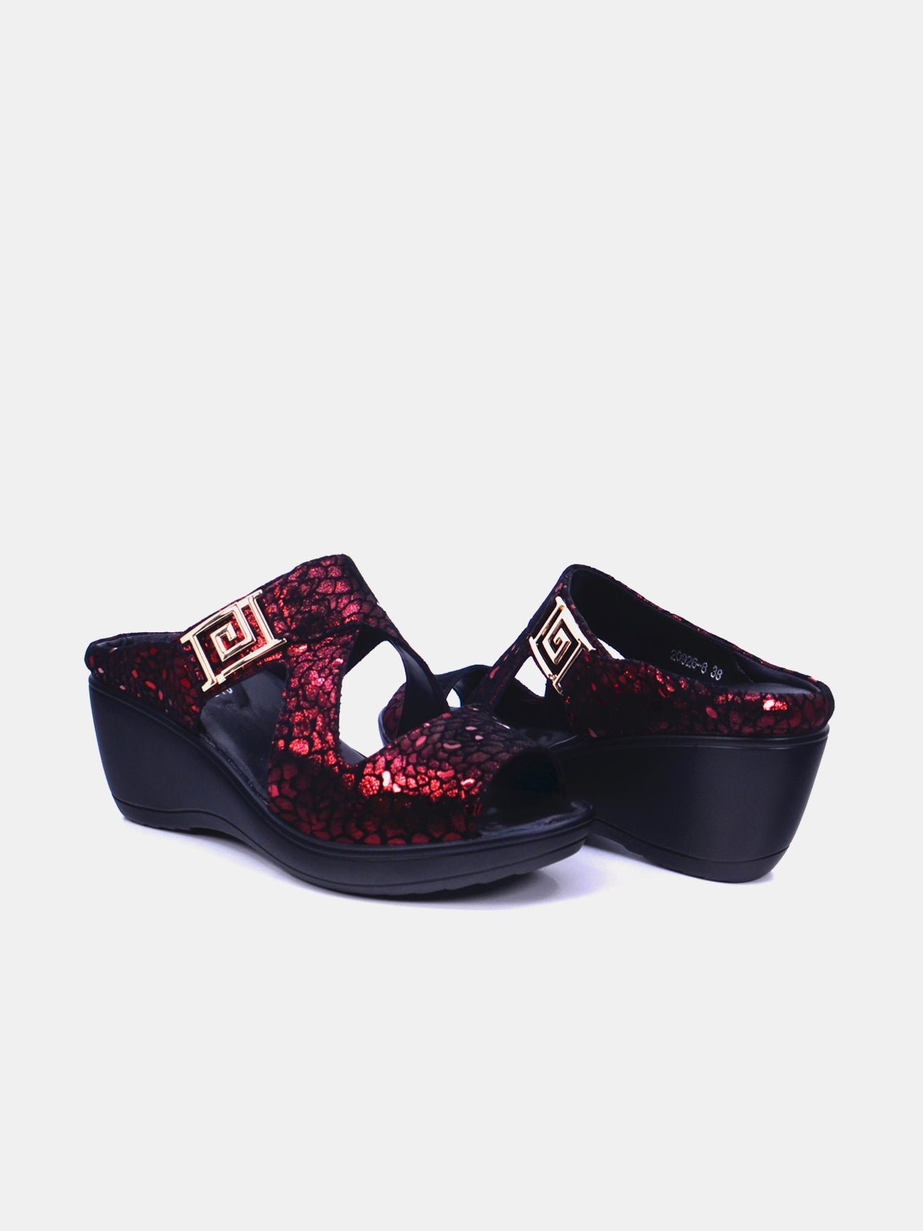 Michelle Morgan 20926-8 Women's Wedge Sandals #color_Maroon