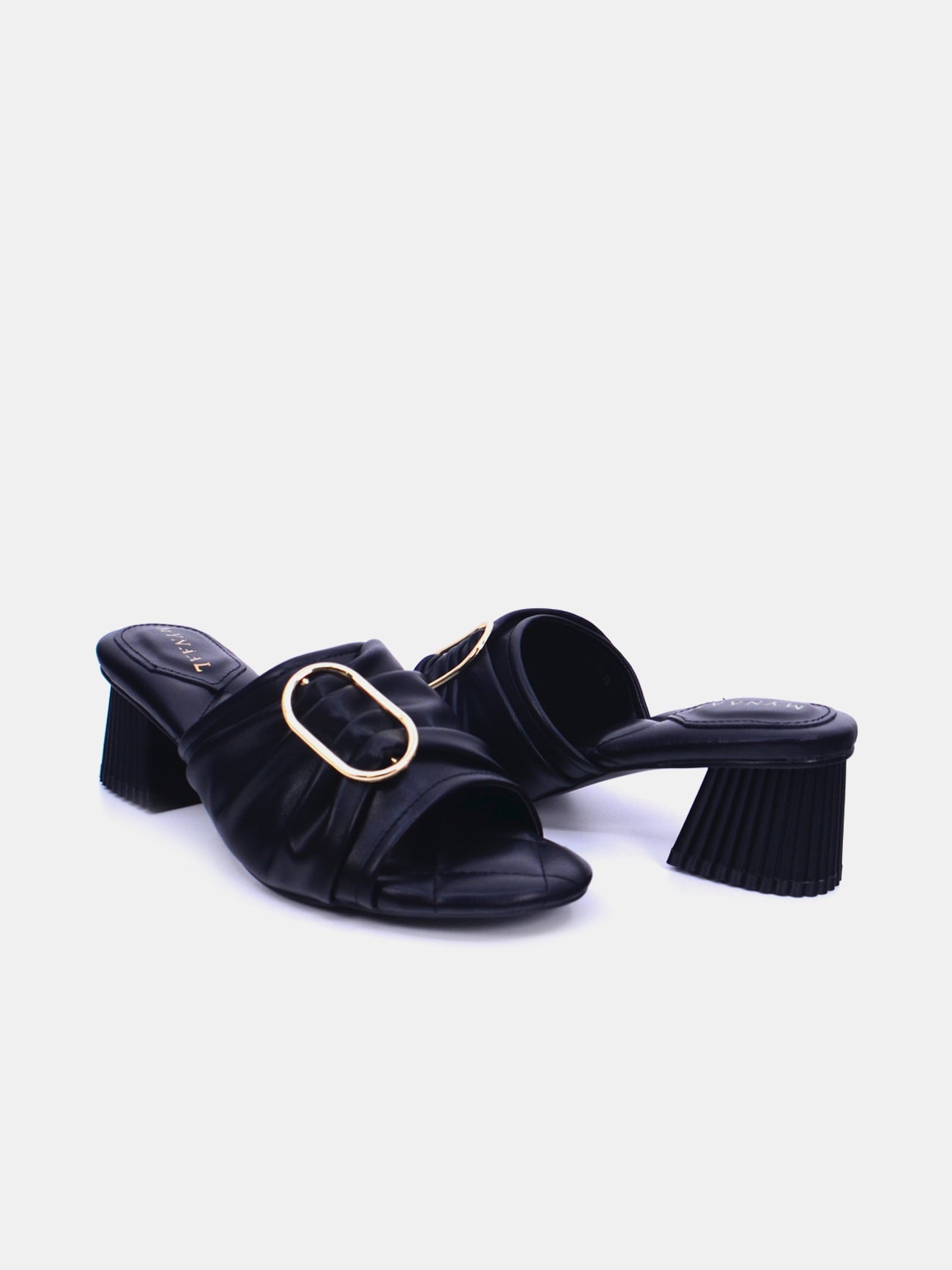 Mynaal 23BJH185 Women Heeled Sandals #color_Black