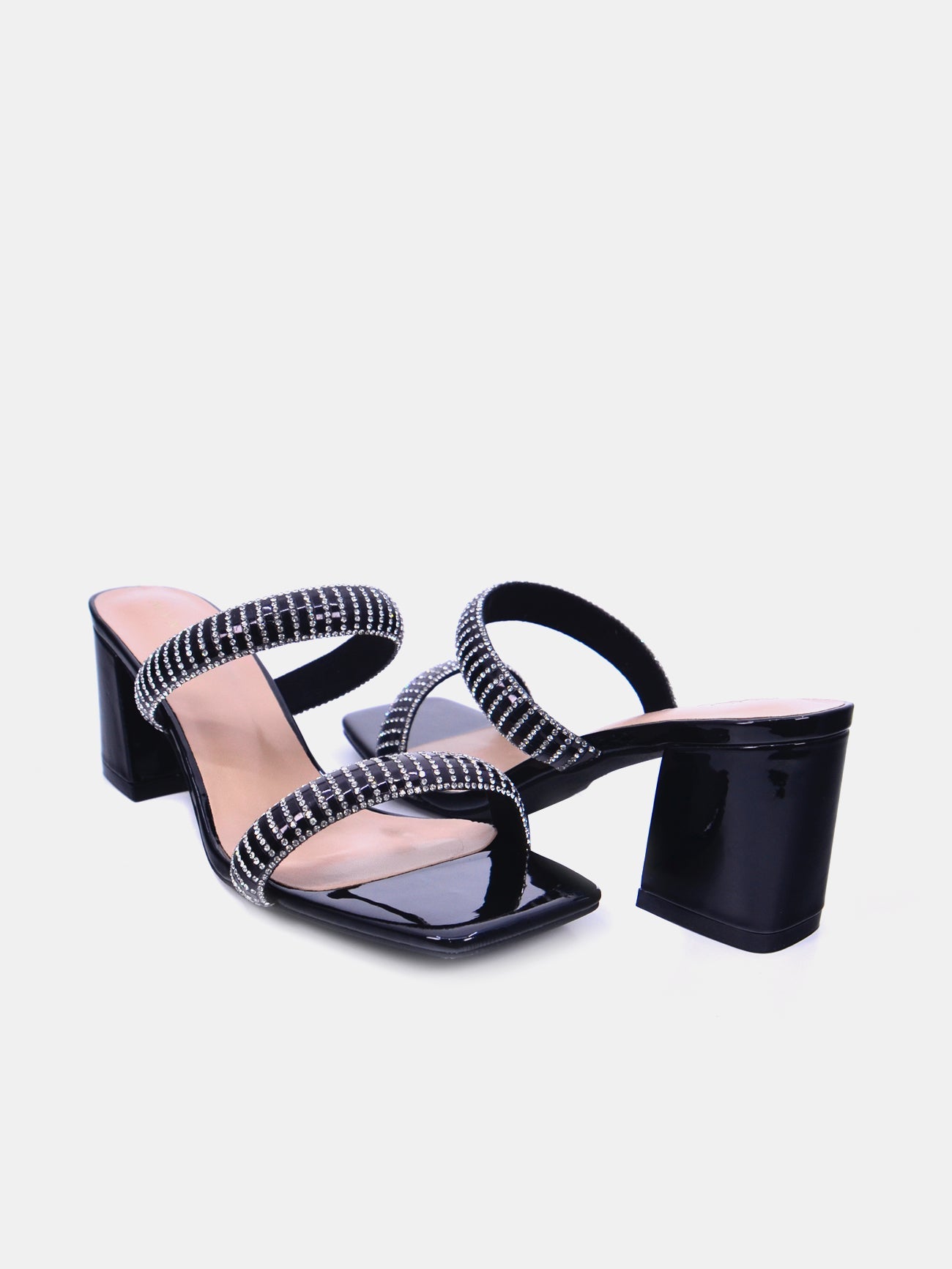 Mynaal Zenni Women's Block Heel Sandals #color_Black