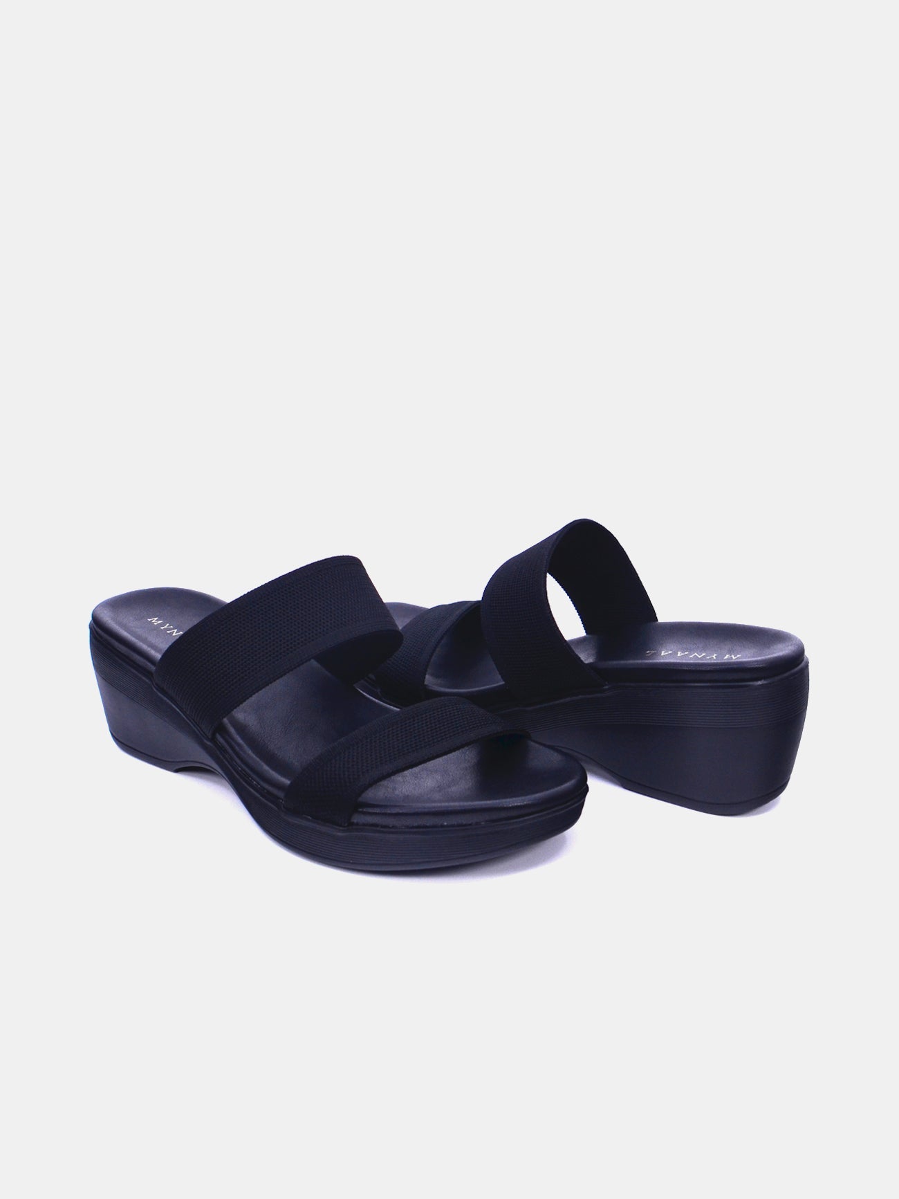 Mynaal Lucienne Women's Wedge Sandals #color_Black