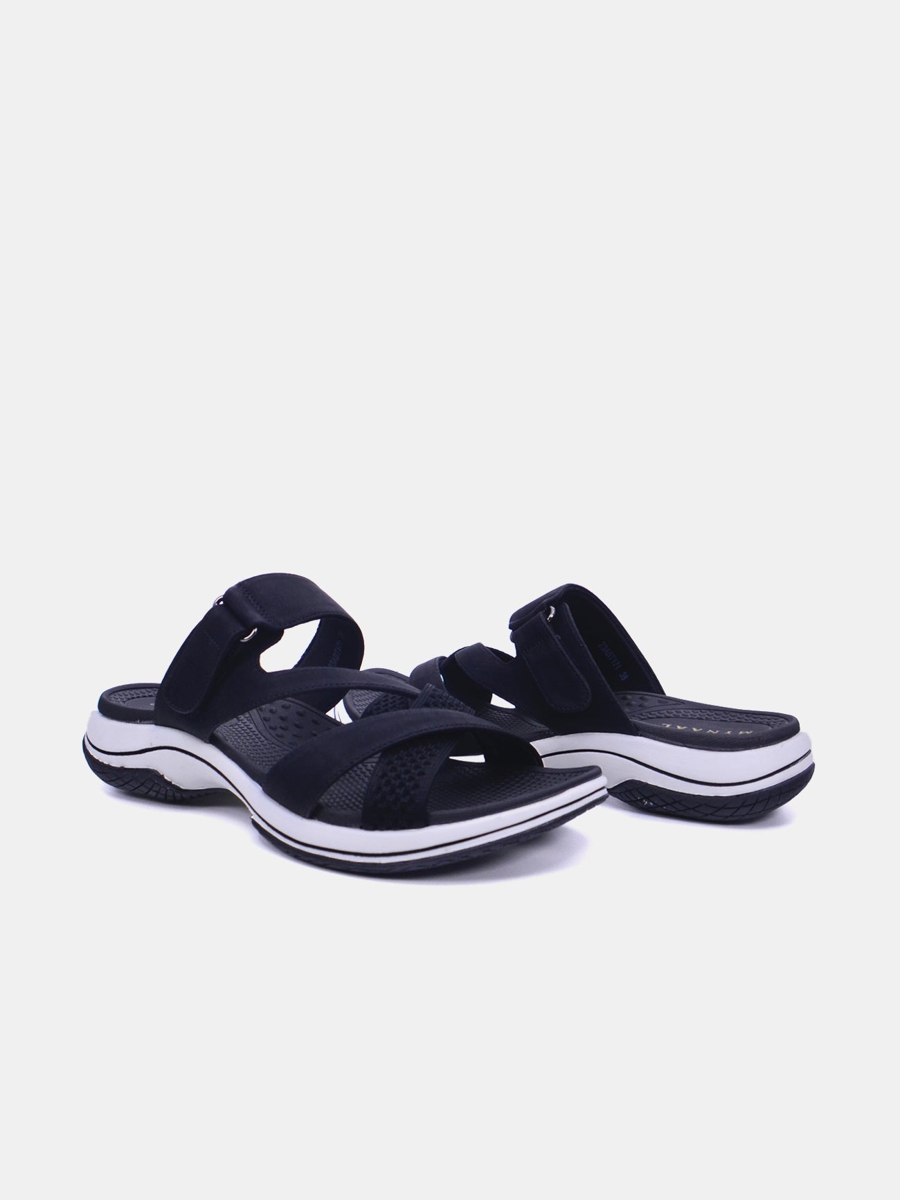 Mynaal Solara Women's Flat Sandals #color_Black