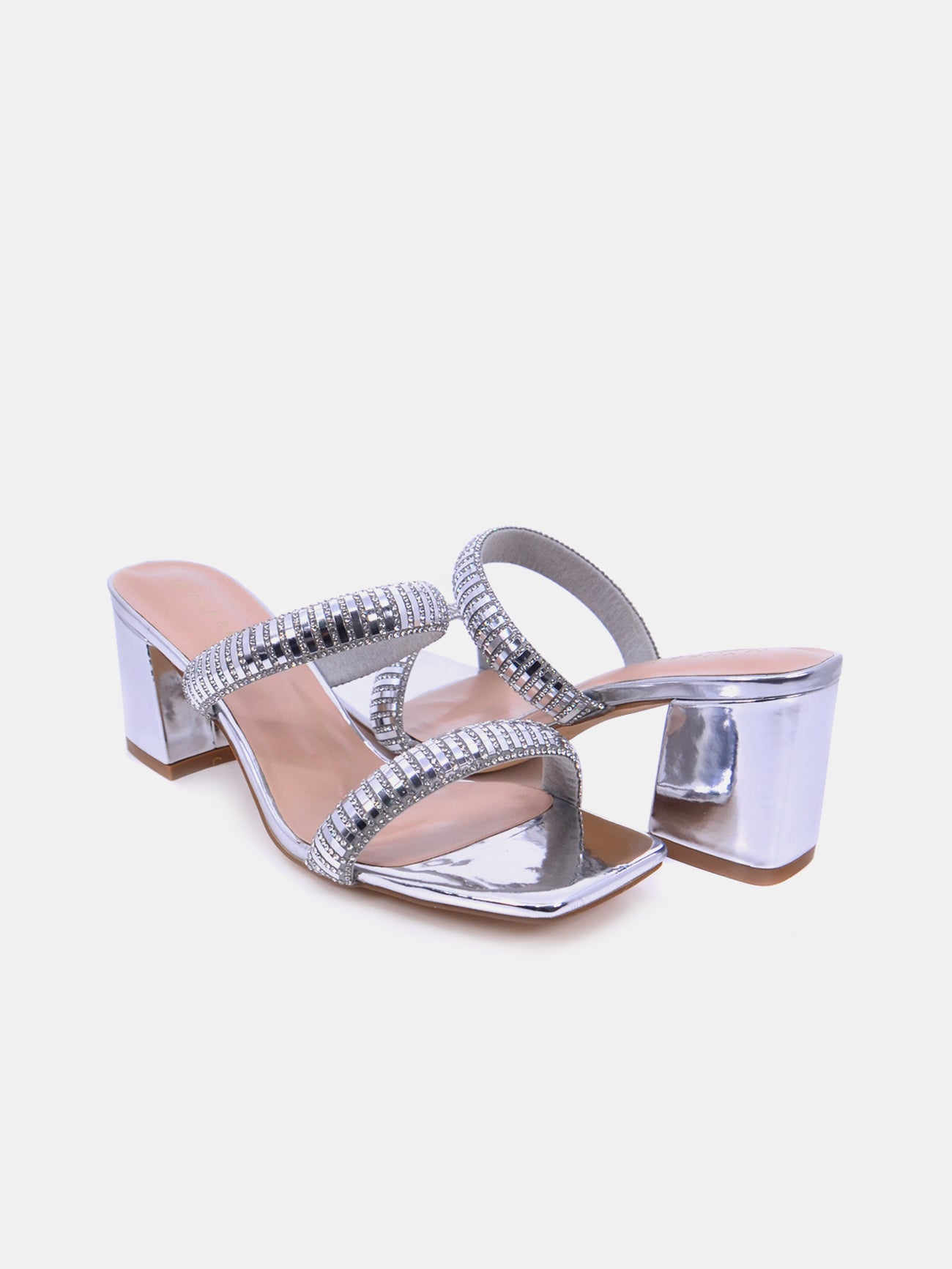 Mynaal Zenni Women's Block Heel Sandals #color_Silver