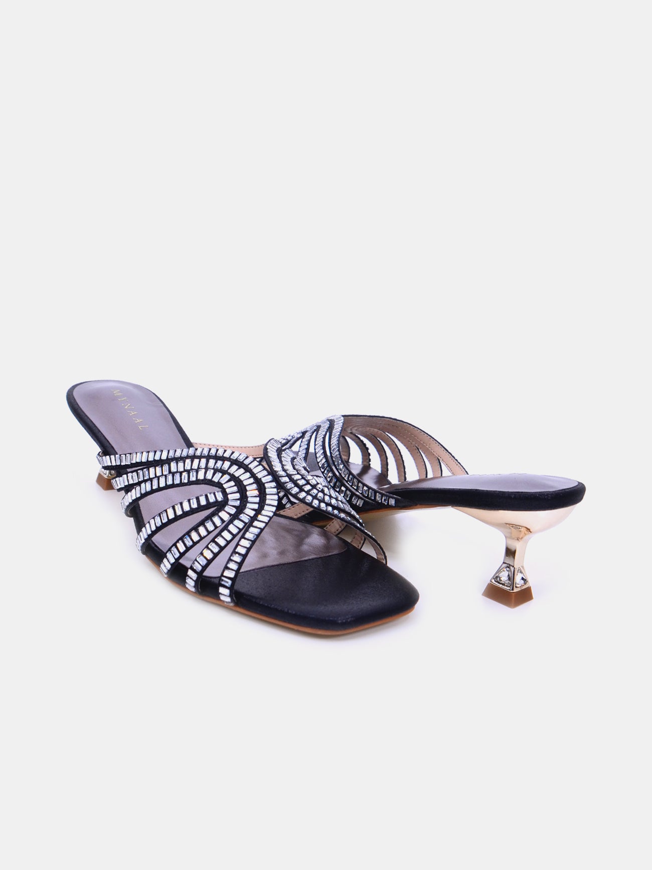 Mynaal Verde Women's Kitten Heel Sandals #color_Black