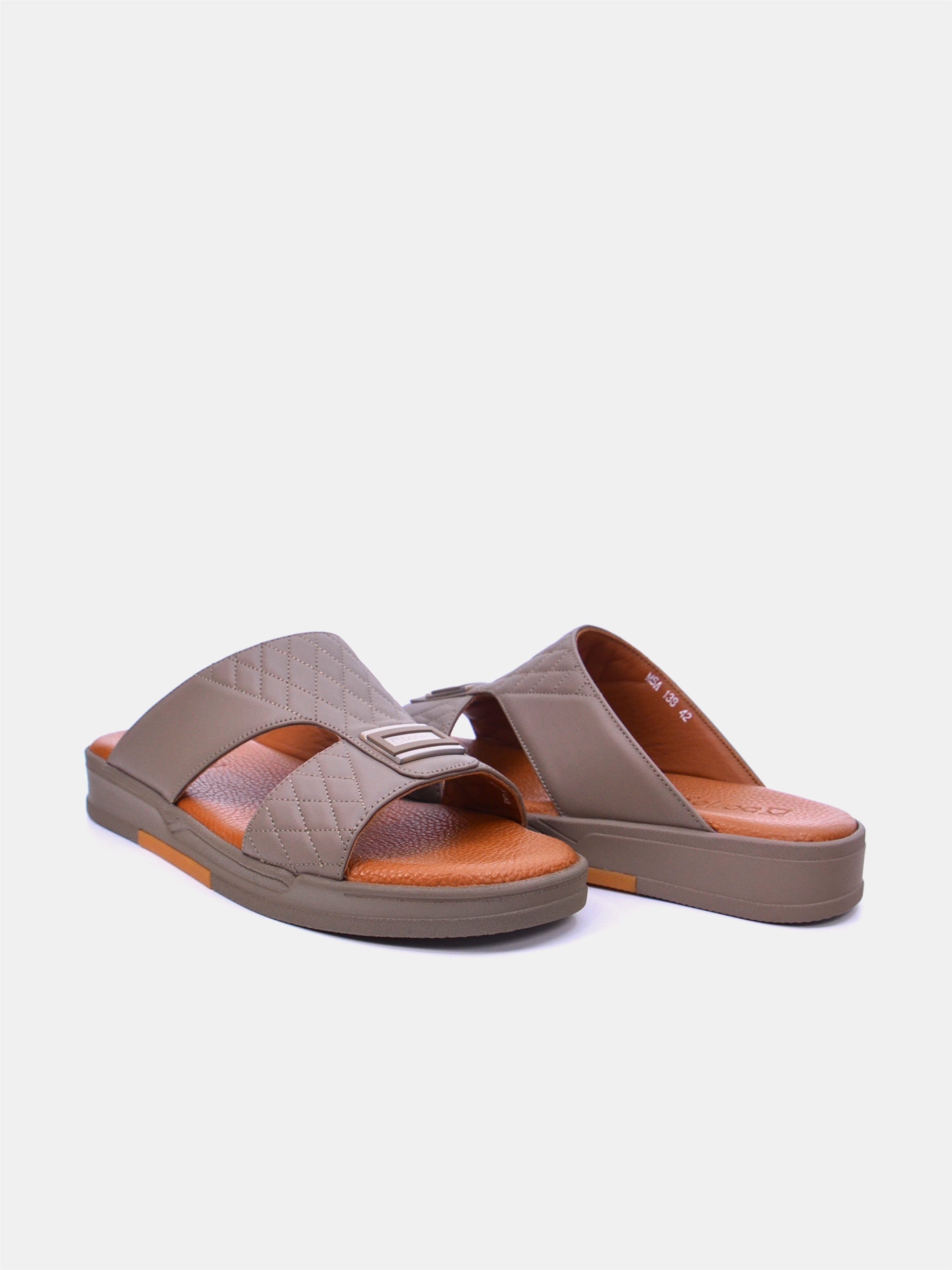 Barjeel Uno MSA138 Men Arabic Sandals #color_Beige
