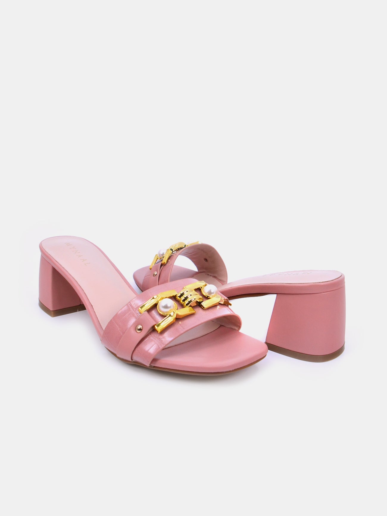 Mynaal Nova Women's Block Heel Sandals #color_Pink