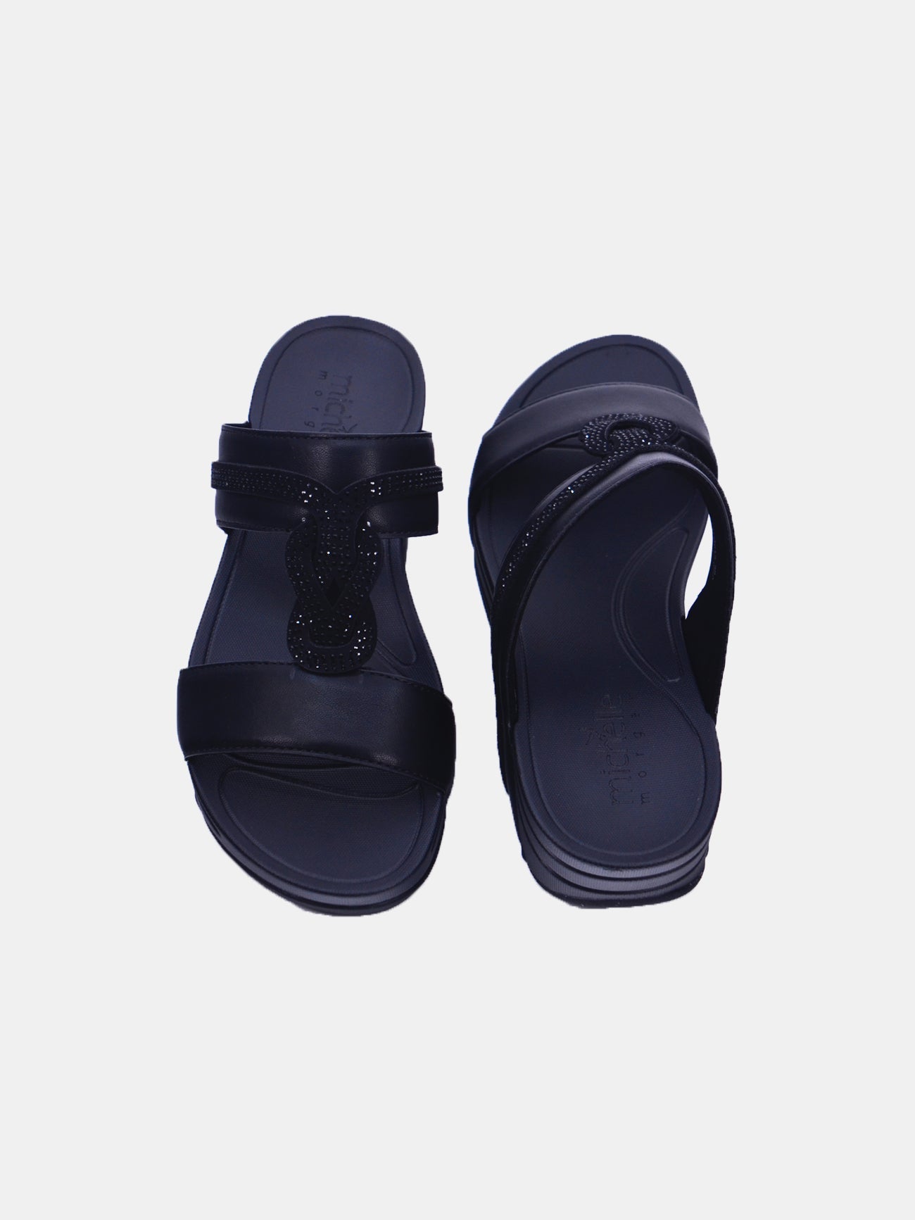 Michelle Morgan 214RJ913 Women's Casual Sandals #color_Black