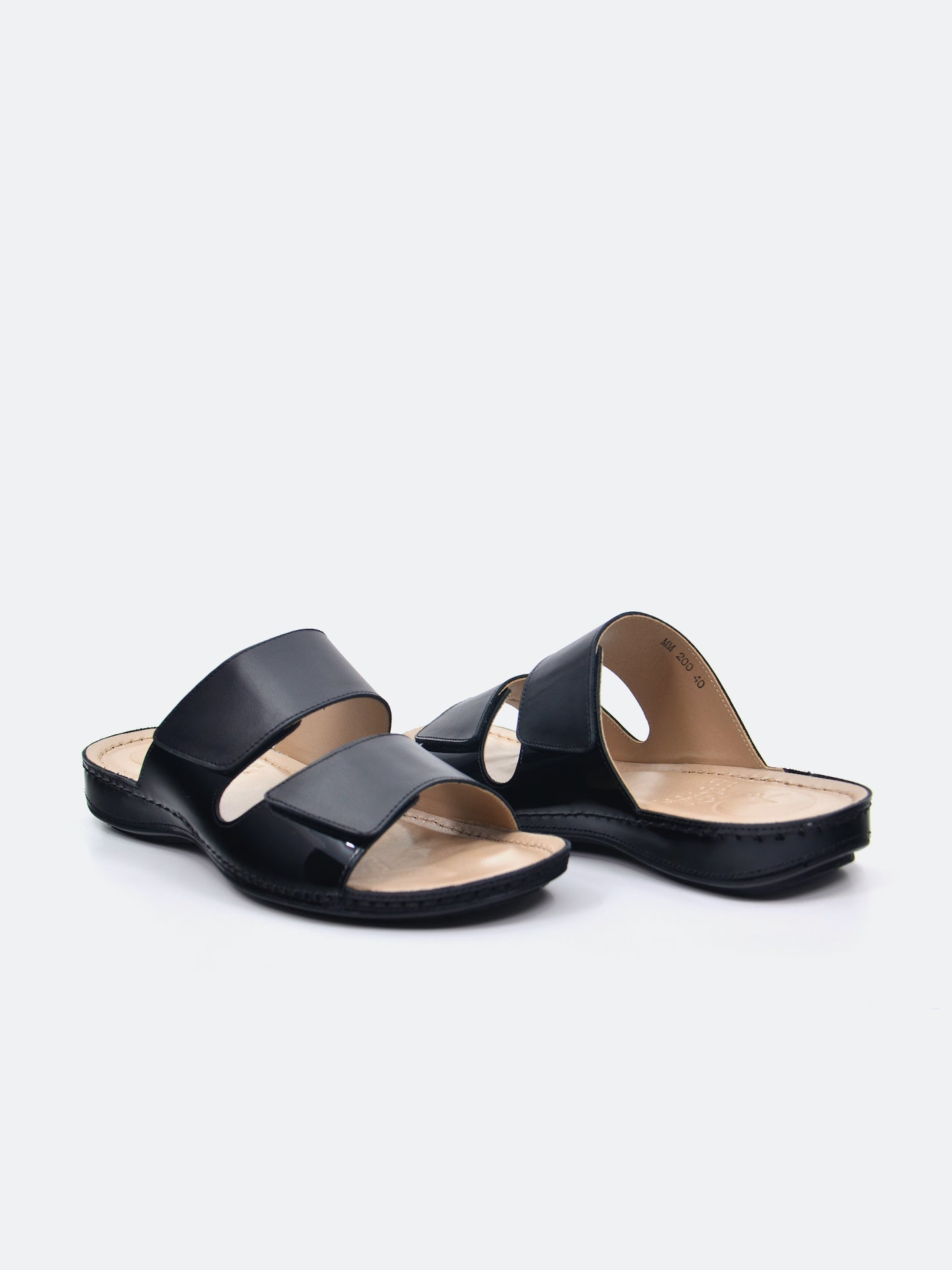 Michelle Morgan MM-200 Women's Slider Sandals #color_Black