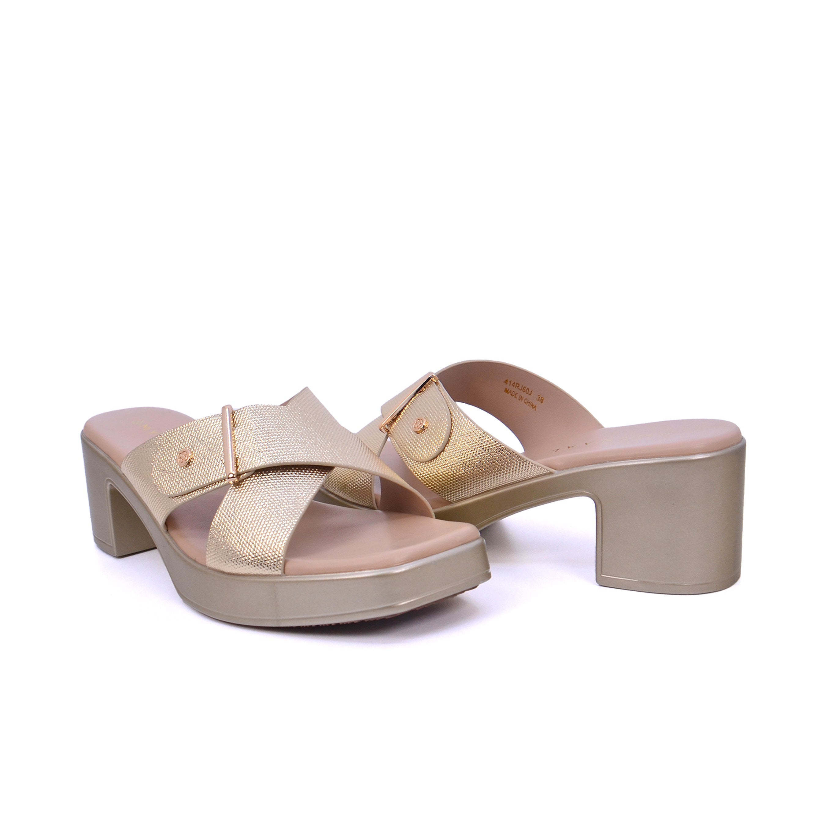 Mynaal 414Rj60J Women's Block-Heel Sandal #color_Gold