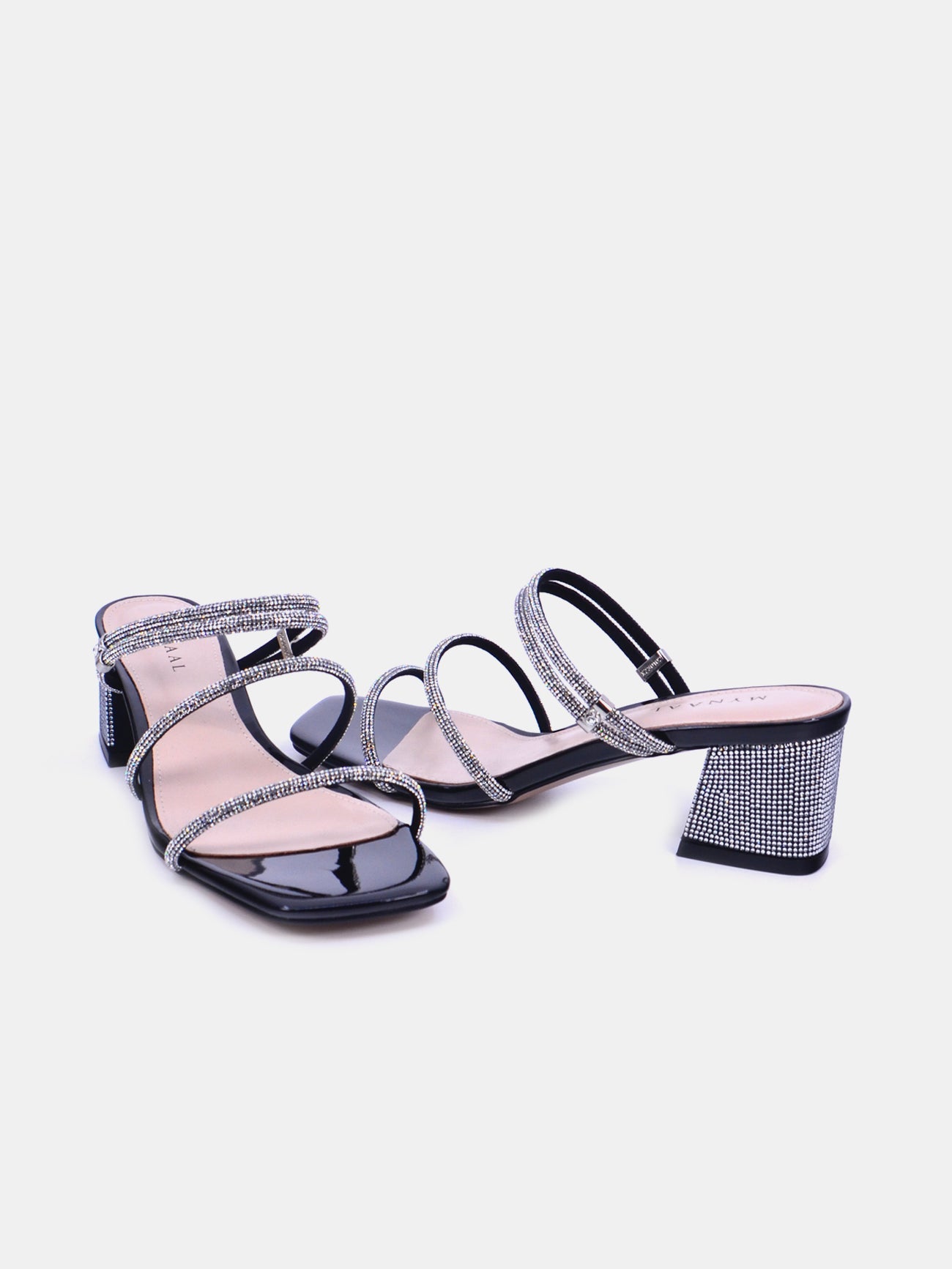 Mynaal Prismi Women's Block Heel Sandals #color_Black