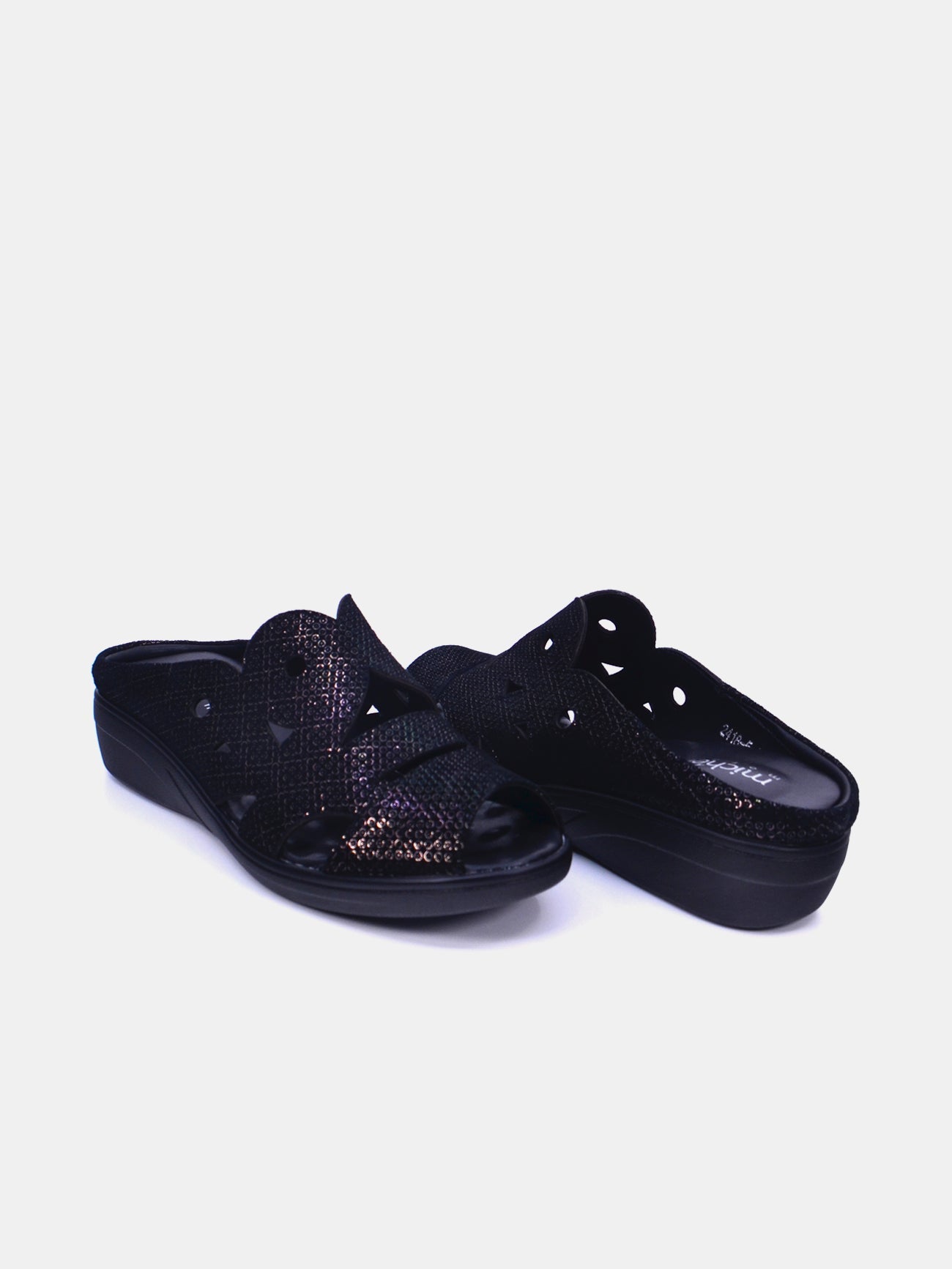 Michelle Morgan 2418-5 Women's Flat Sandals #color_Black