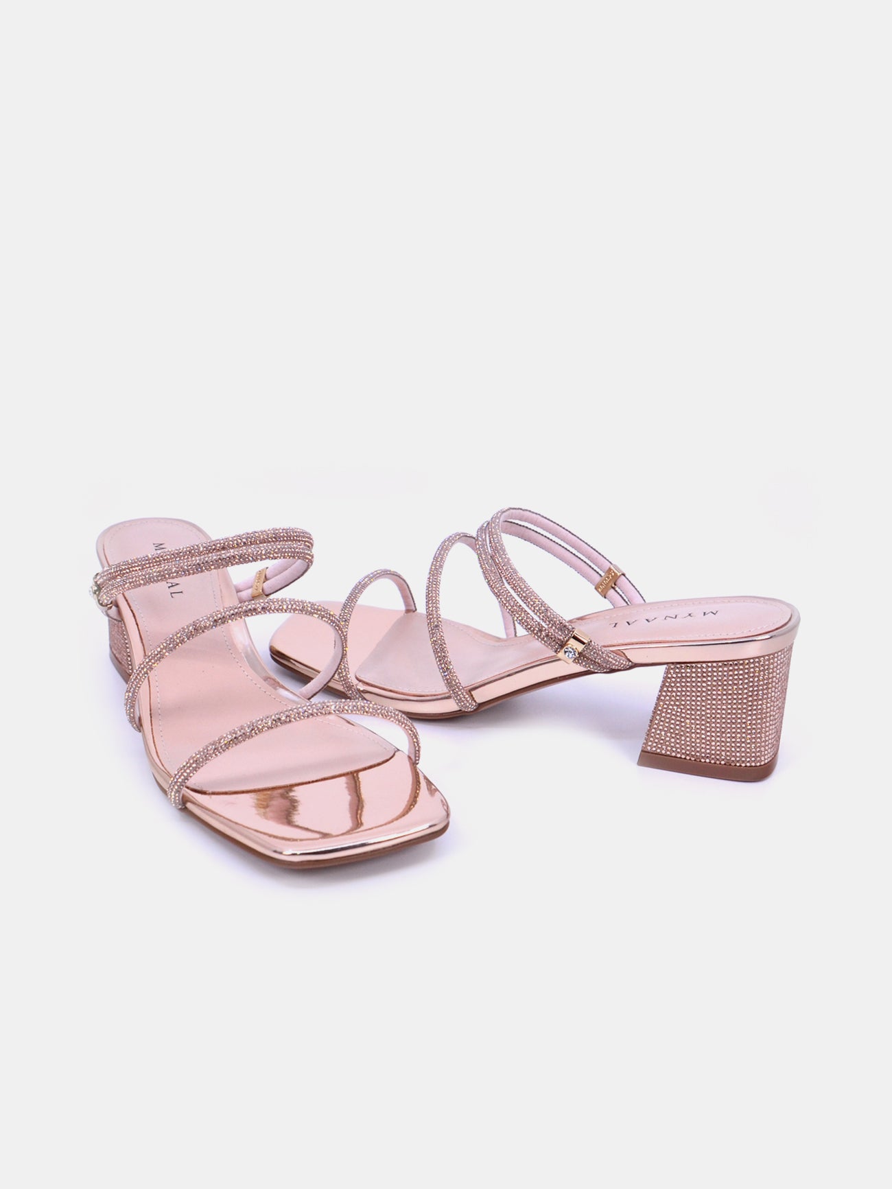 Mynaal Prismi Women's Block Heel Sandals #color_Gold