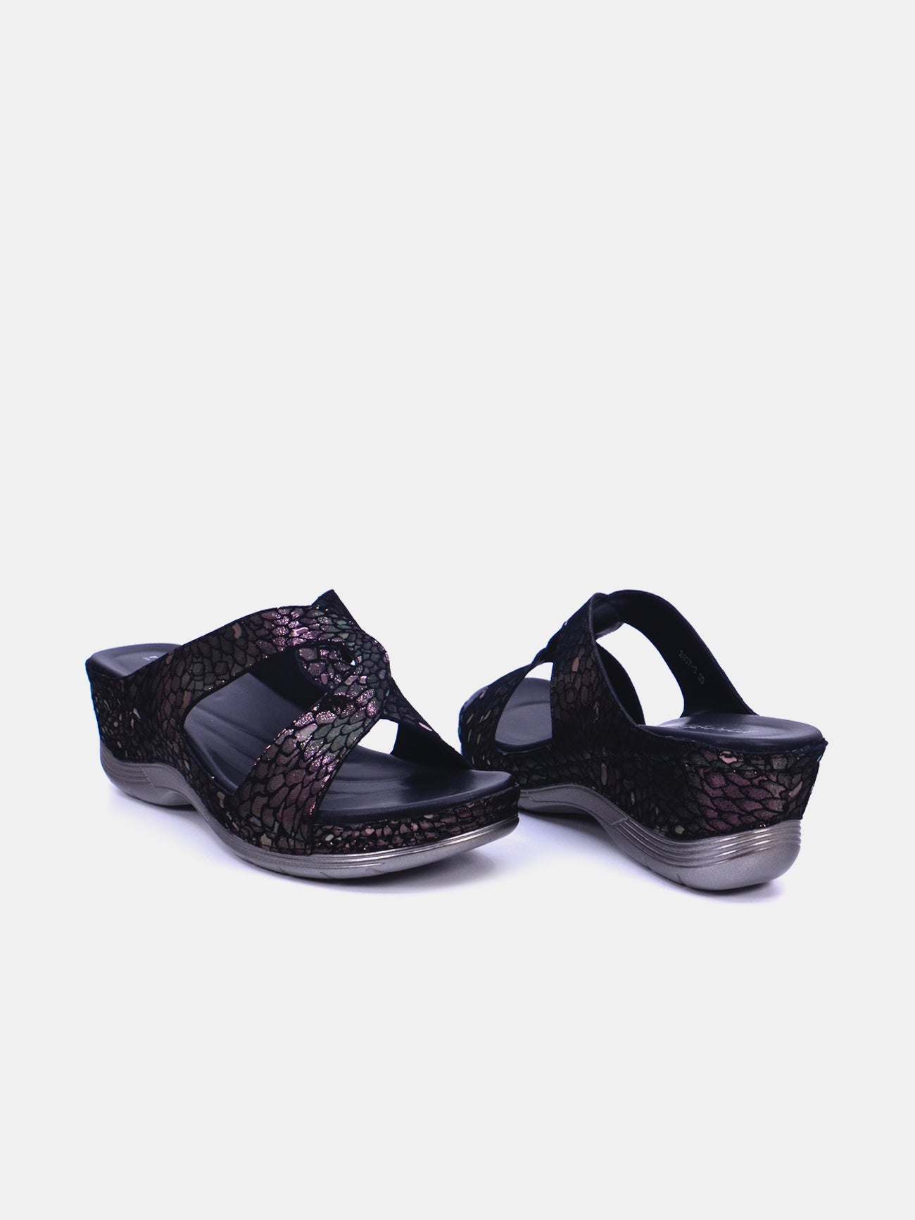 Michelle Morgan 2407-3 Women's Wedge Sandals #color_Gray