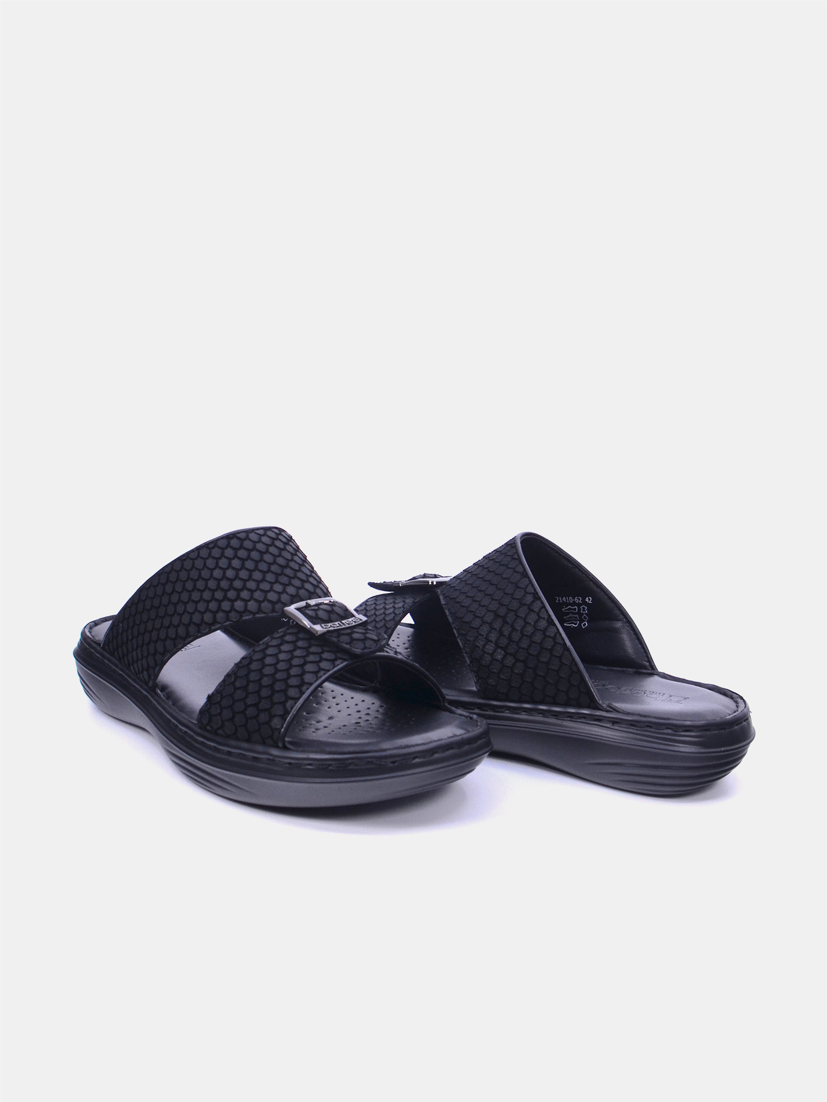 Barjeel Uno 21410-62 Men Arabic Sandals #color_Black