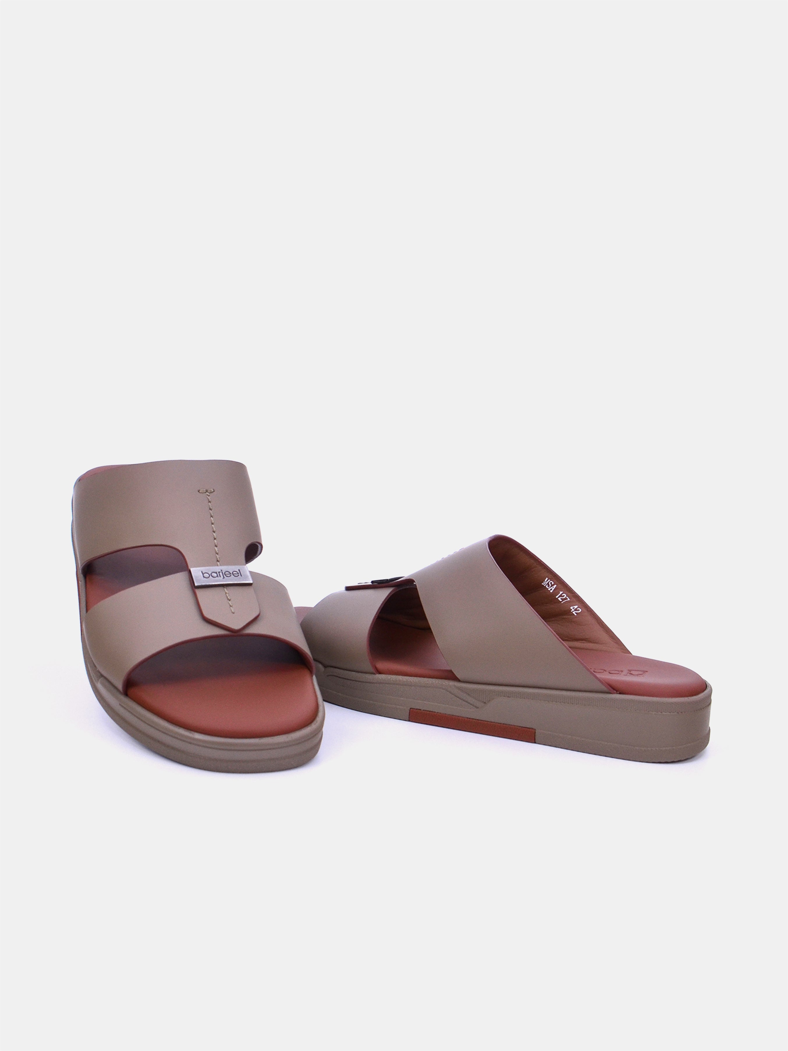 Barjeel Uno TAM Sole MSA-127 Men's Arabic Sandals #color_dark beige