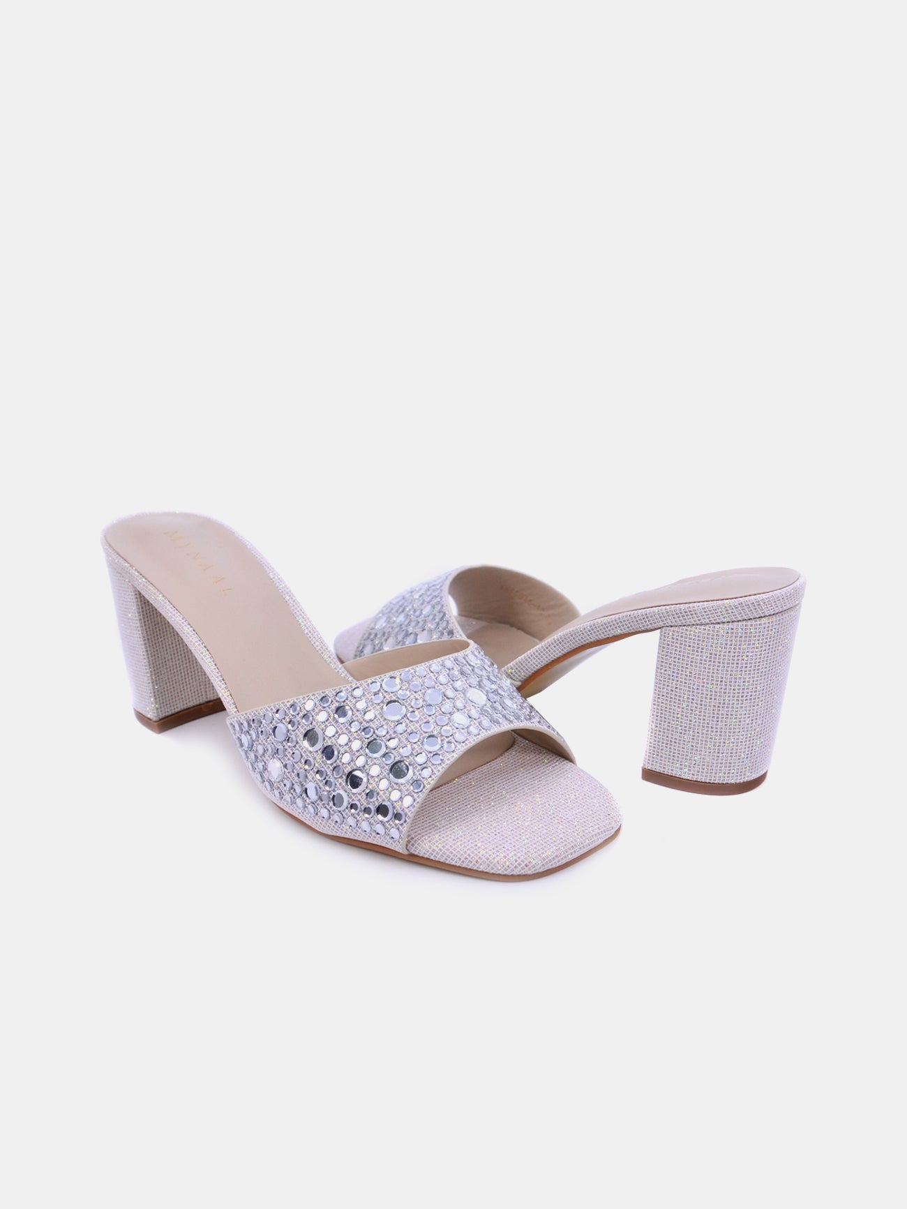 Mynaal Elixo Women's Block Heel Sandals #color_Beige