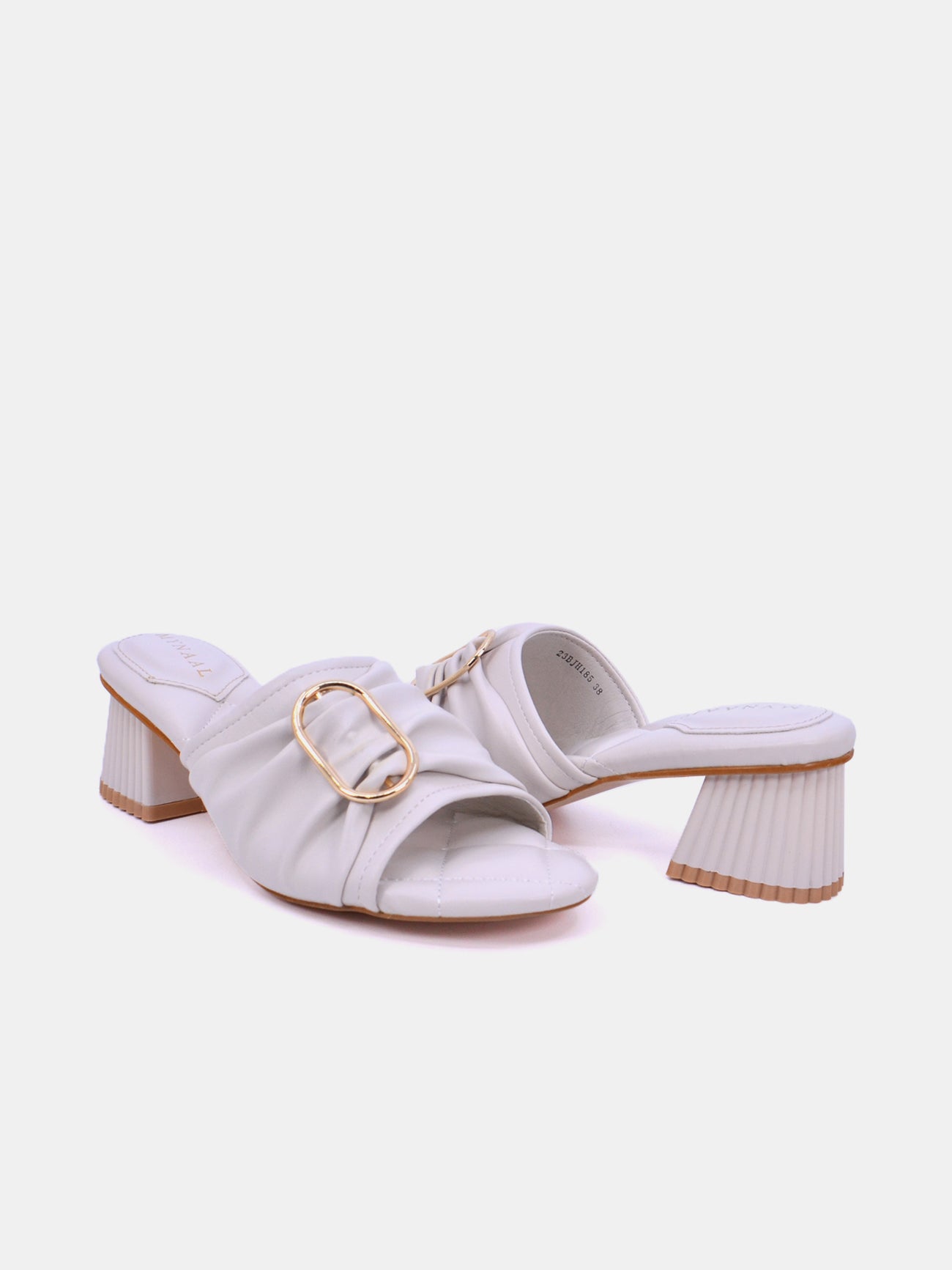 Mynaal 23BJH185 Women Heeled Sandals #color_Beige