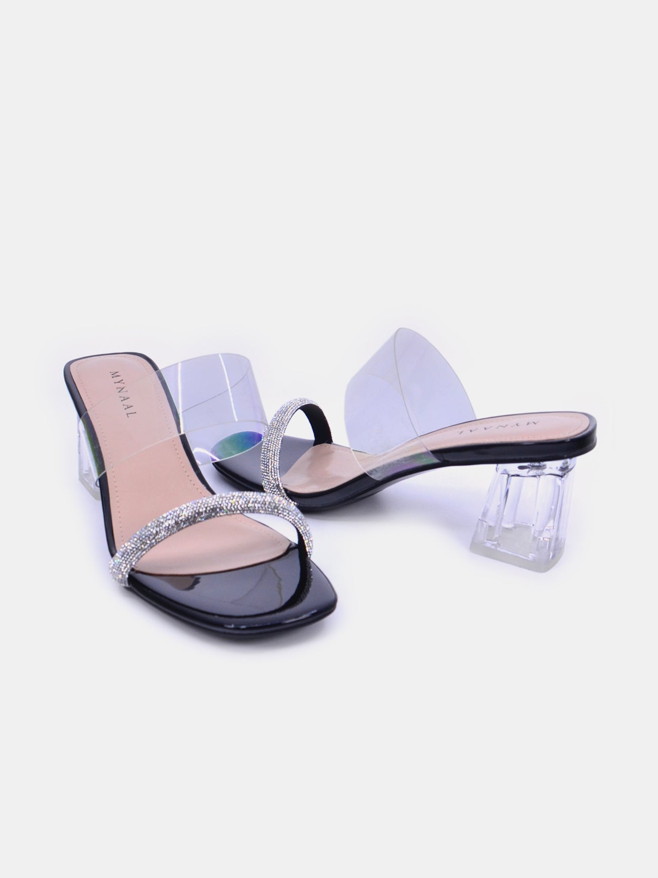 Mynaal Quira Women's Block Heel Sandals #color_Black