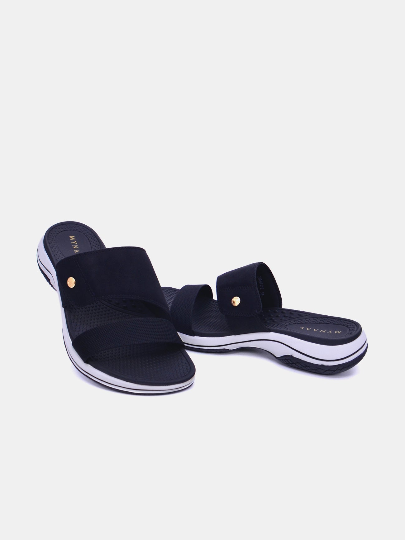 Mynaal Auria Women's Flat Sandals #color_Black
