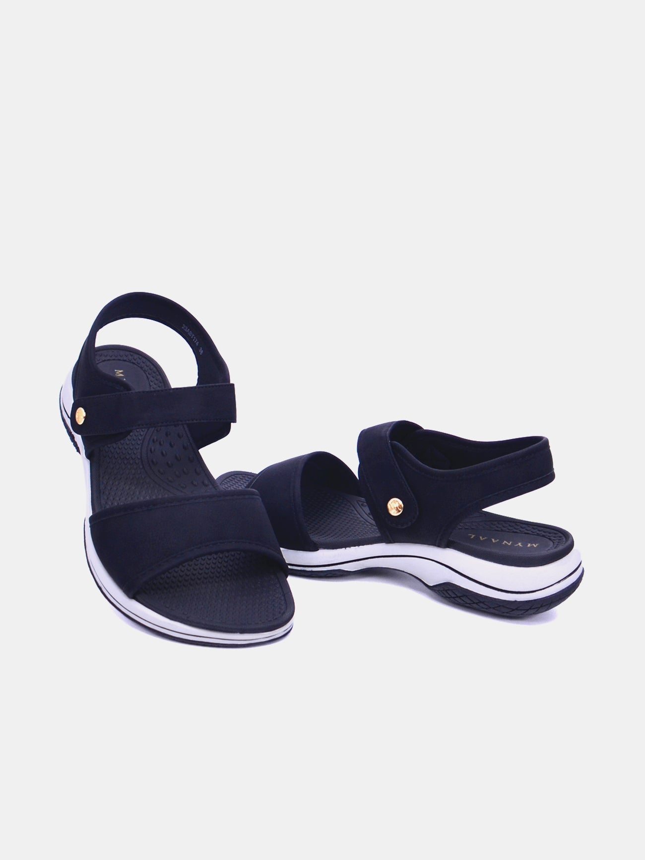 Mynaal Elysia Women's Flat Sandals #color_Black