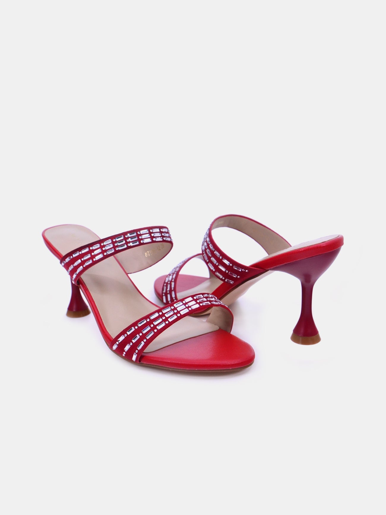 Mynaal Triselle Women's Kitten Heel Sandals #color_Red