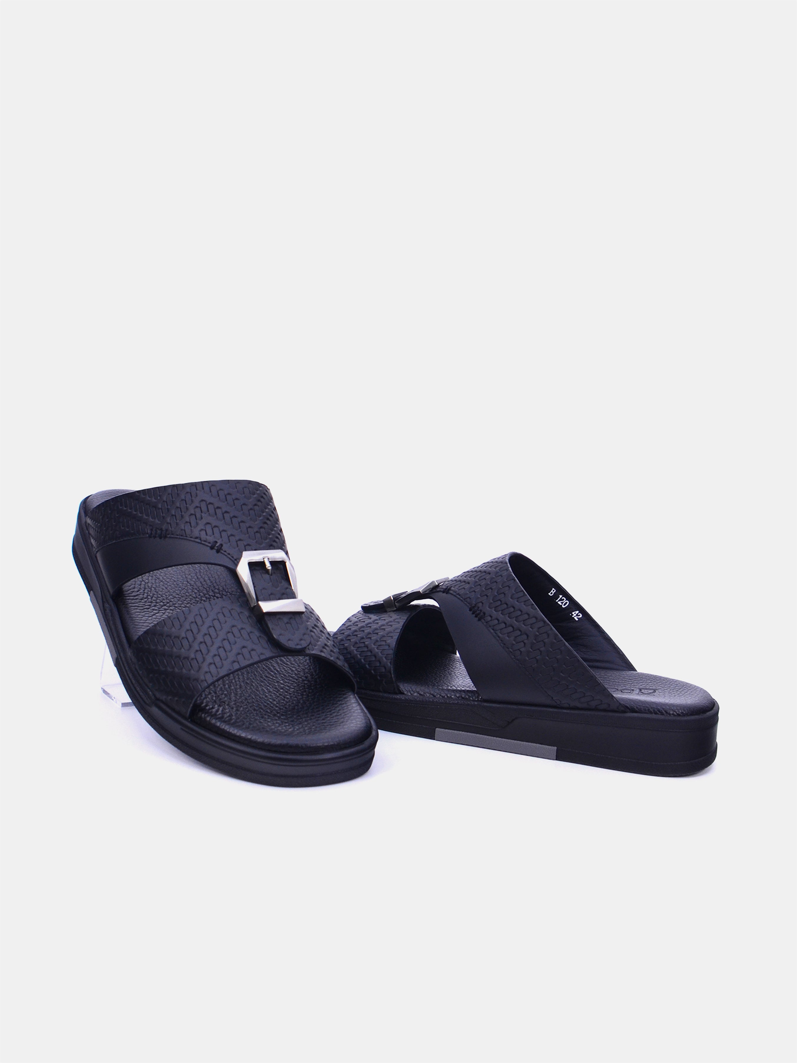 Barjeel Uno TAM Sole B-120 Men Arabic Sandals #color_Black