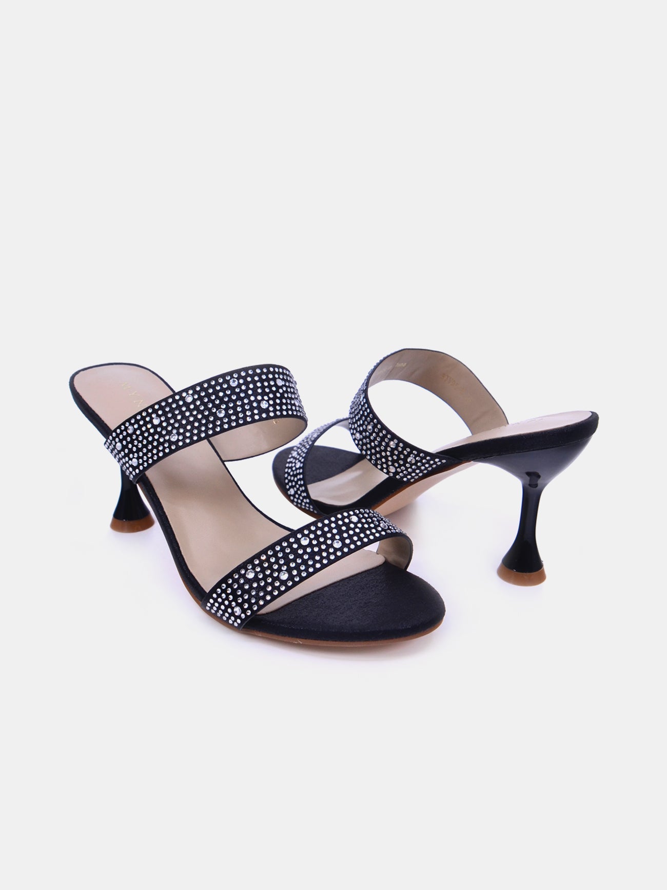 Mynaal Lylith Women's Kitten Heel Sandals #color_Black