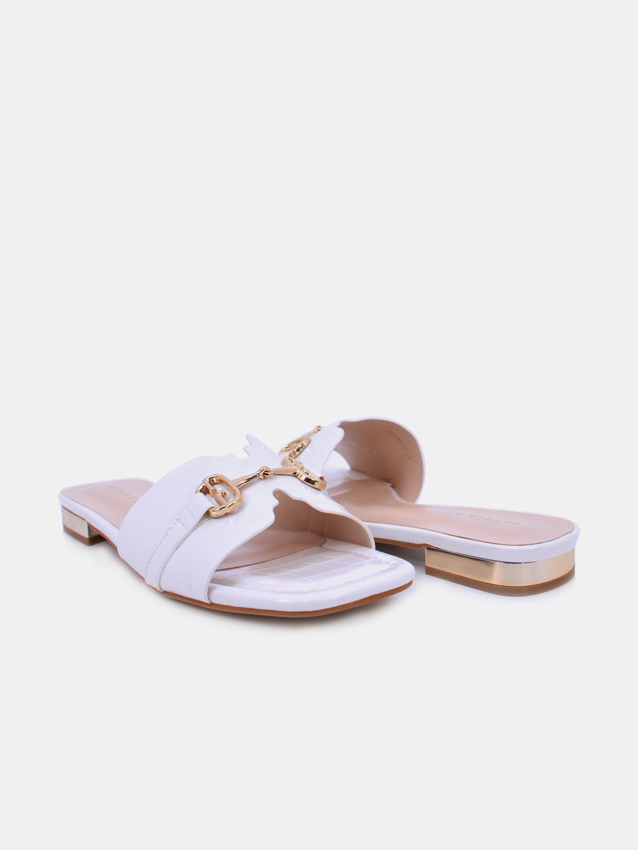 Mynaal Azmara Women's Flat Sandals #color_White