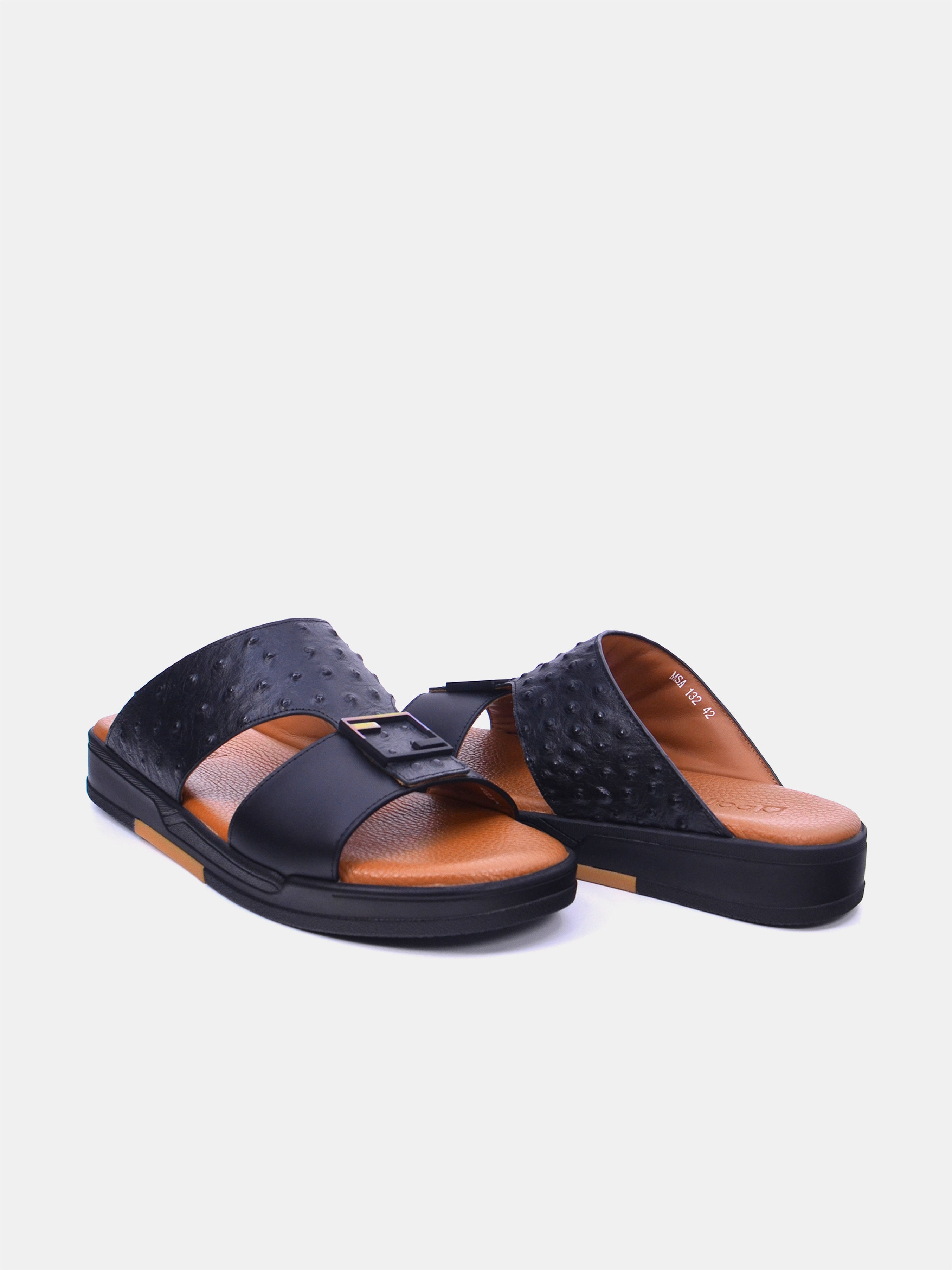 Barjeel Uno MSA132 Men Arabic Sandals #color_Black