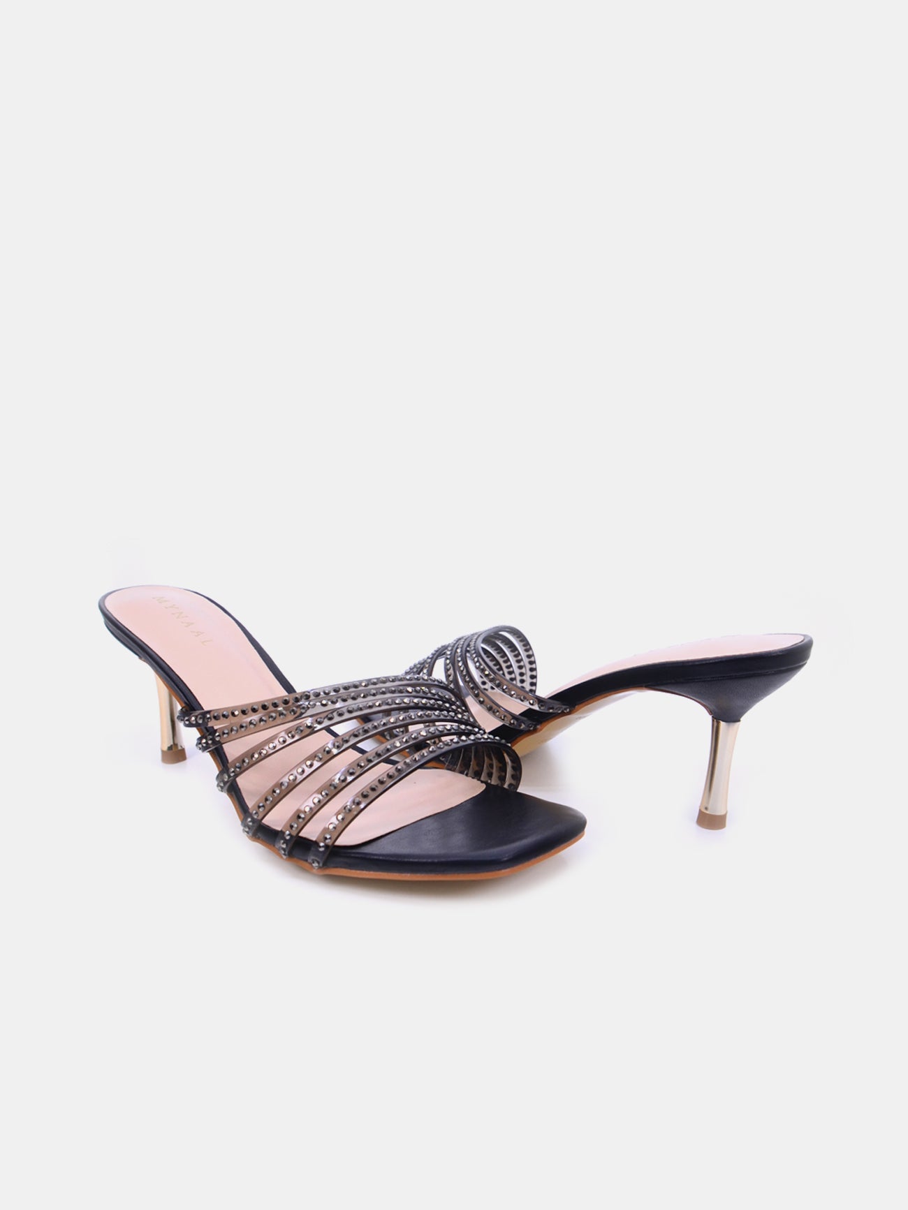 Mynaal Shyna Women's Pencil Heel Sandals #color_Black