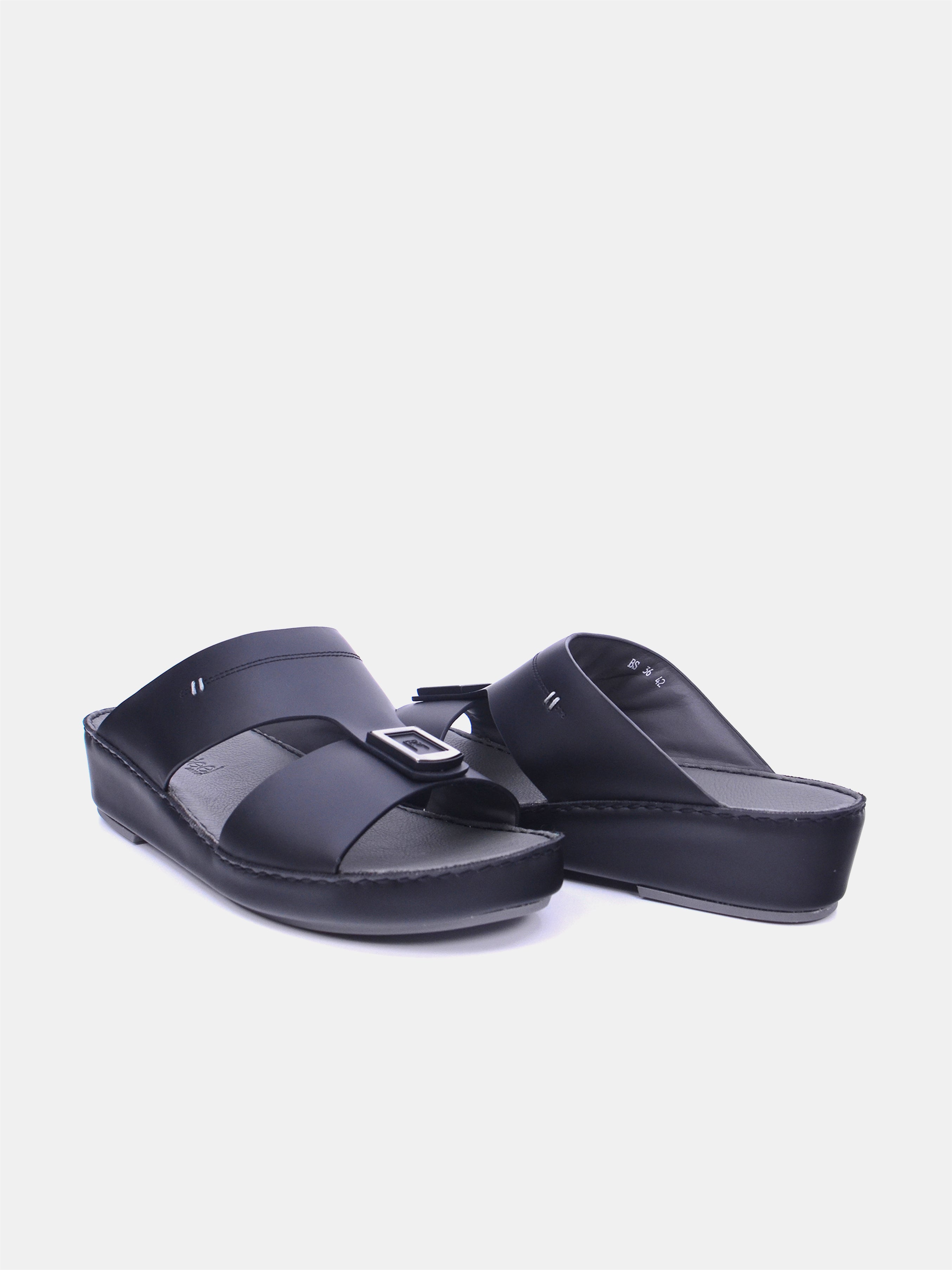Barjeel Uno BS36 Men's Arabic Sandals #color_Black