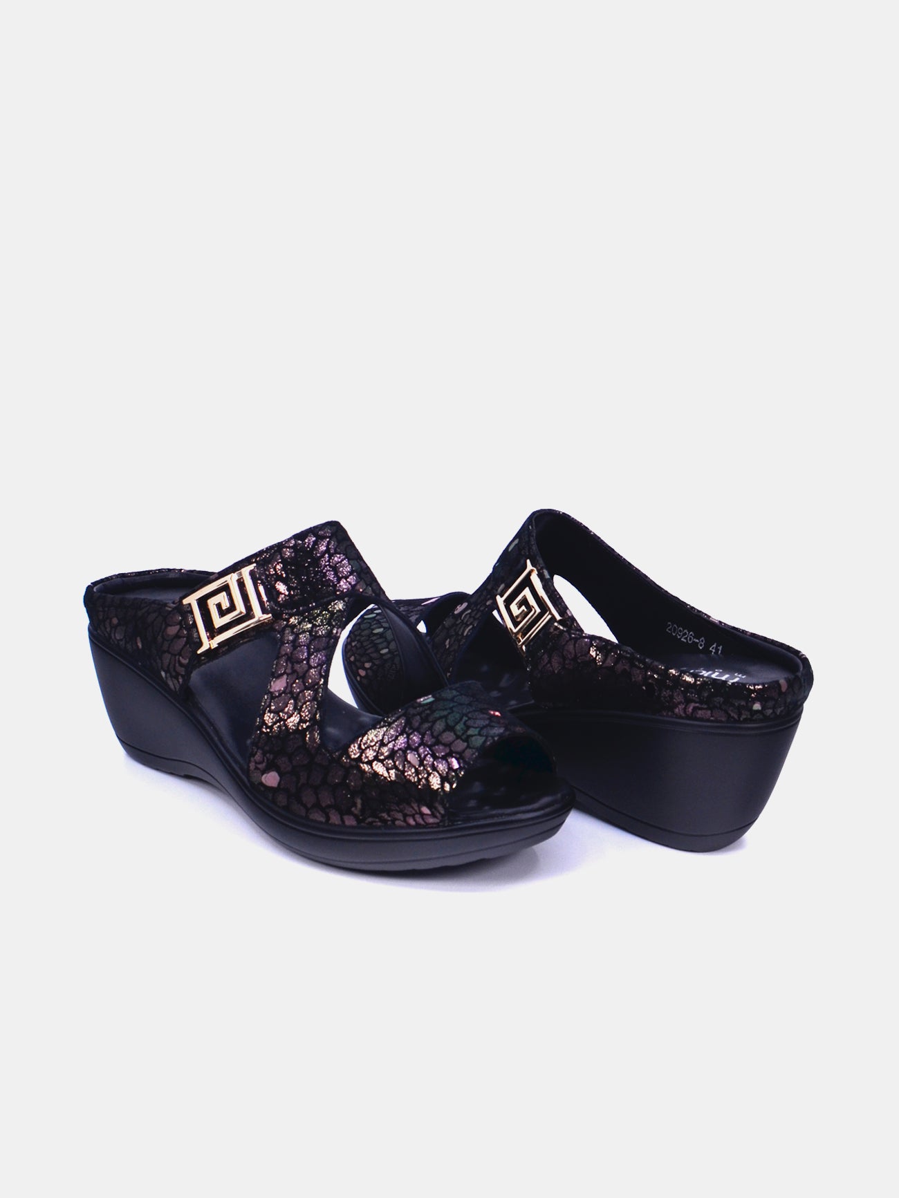 Michelle Morgan 20926-8 Women's Wedge Sandals #color_Gray