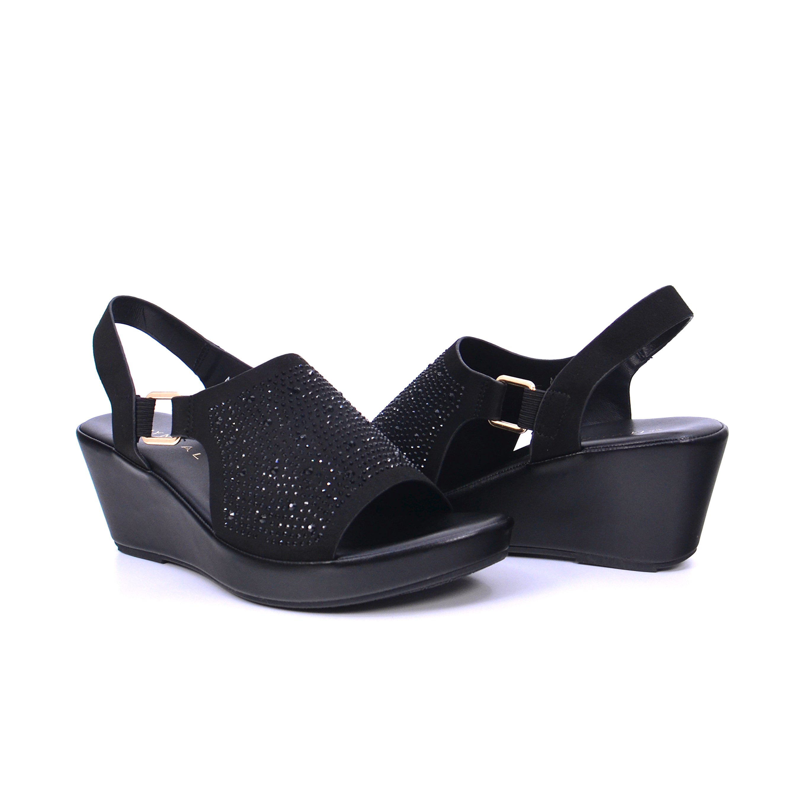 Mynaal 414Rc013 Women's Wedge Sandal #color_Black
