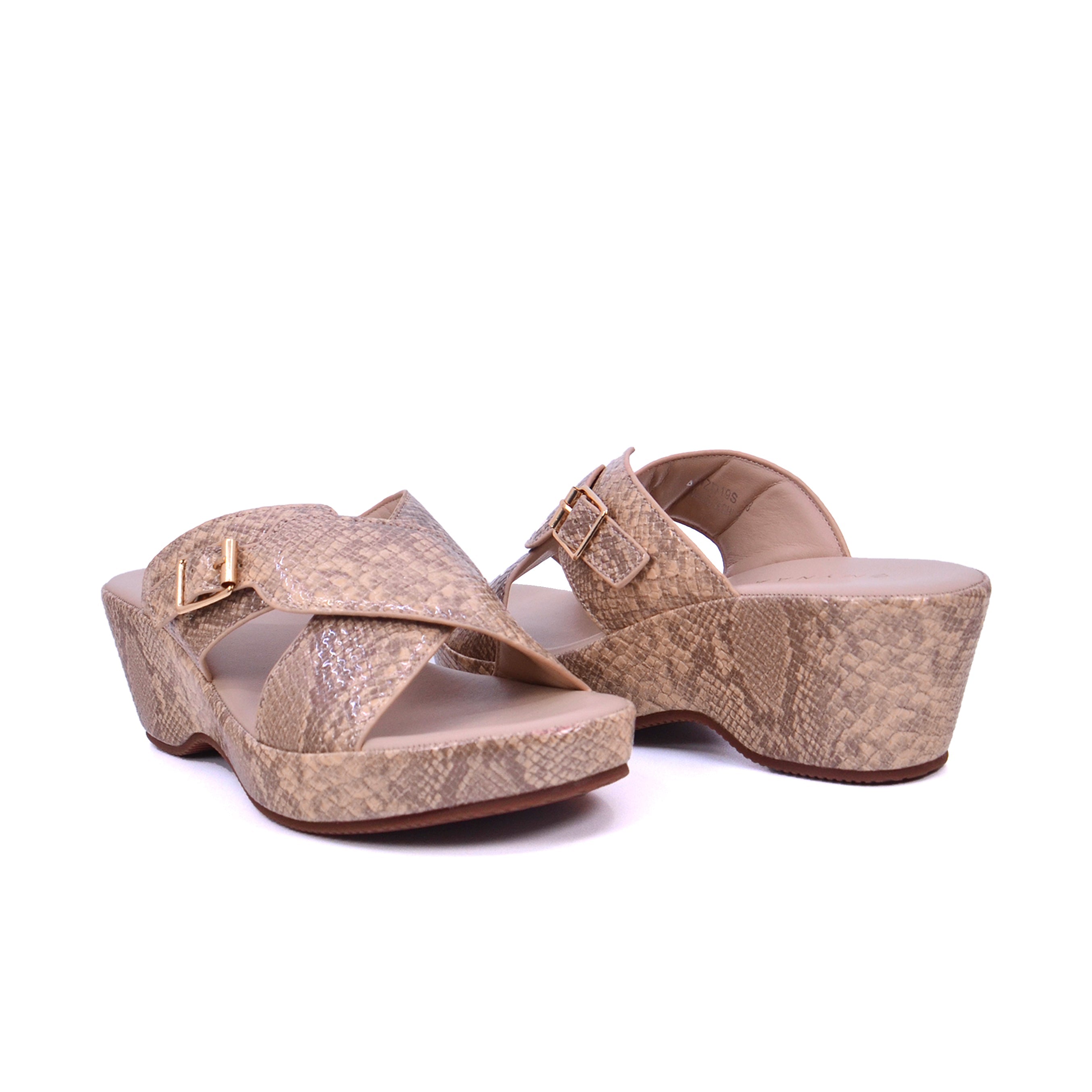 Mynaal 414Zd19S Women's Wedge Square Pin Sandal #color_Beige