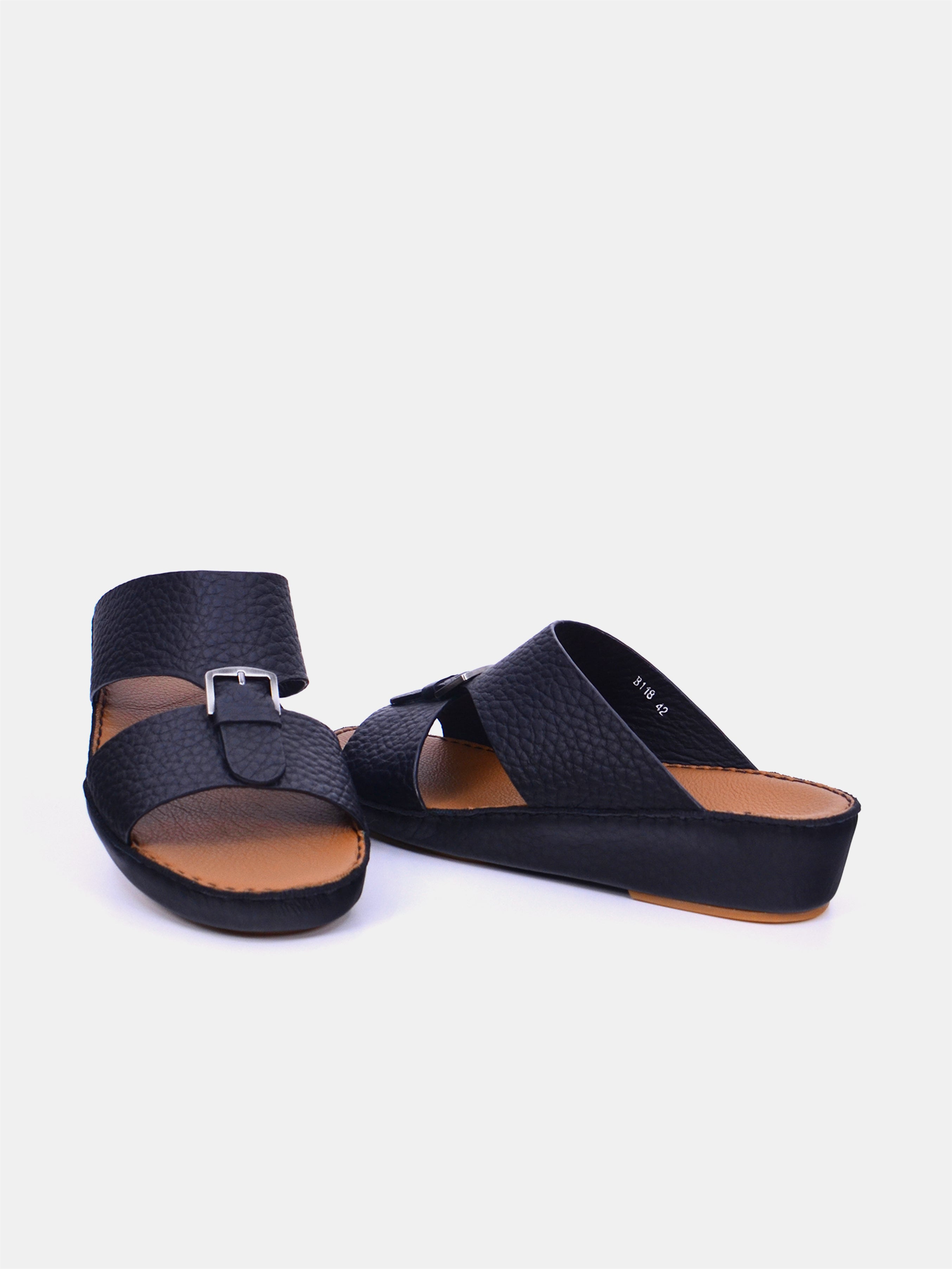 Mynaal B118 Men's Arabic Sandals #color_Black