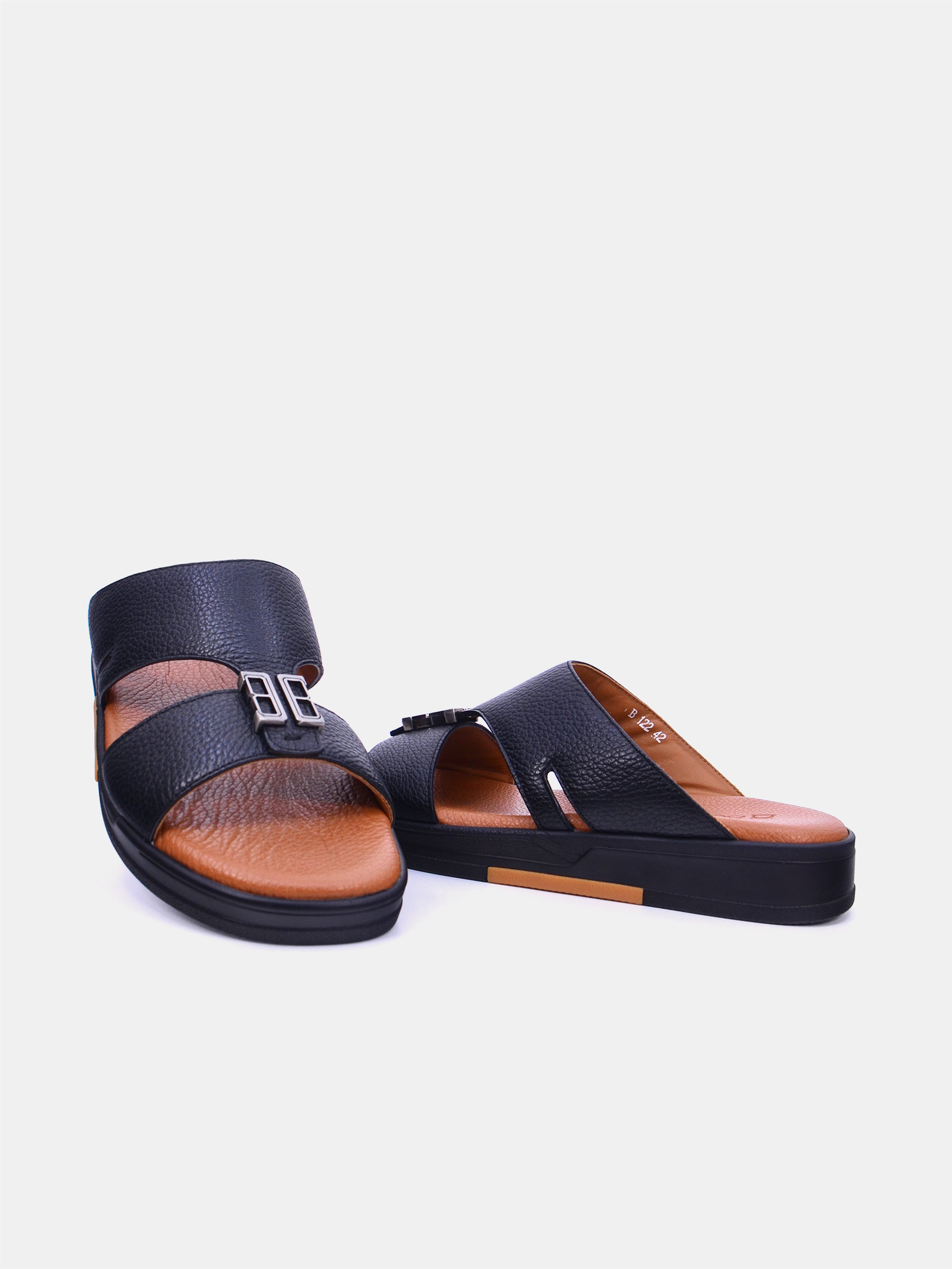 Barjeel Uno TAM Sole B-122 Men's Arabic Sandals #color_black