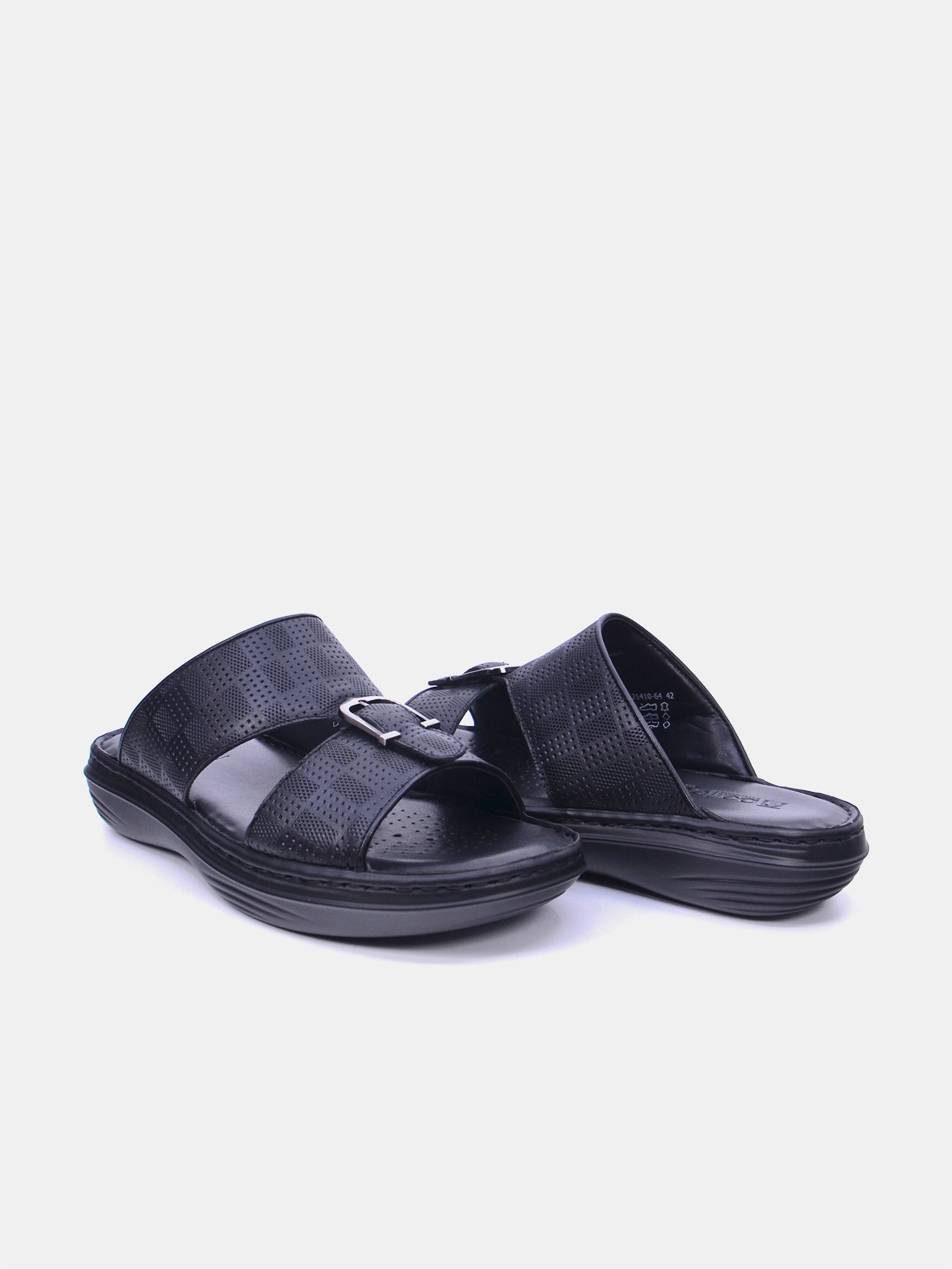 Barjeel Uno 21410-64 Men Arabic Sandals #color_Black