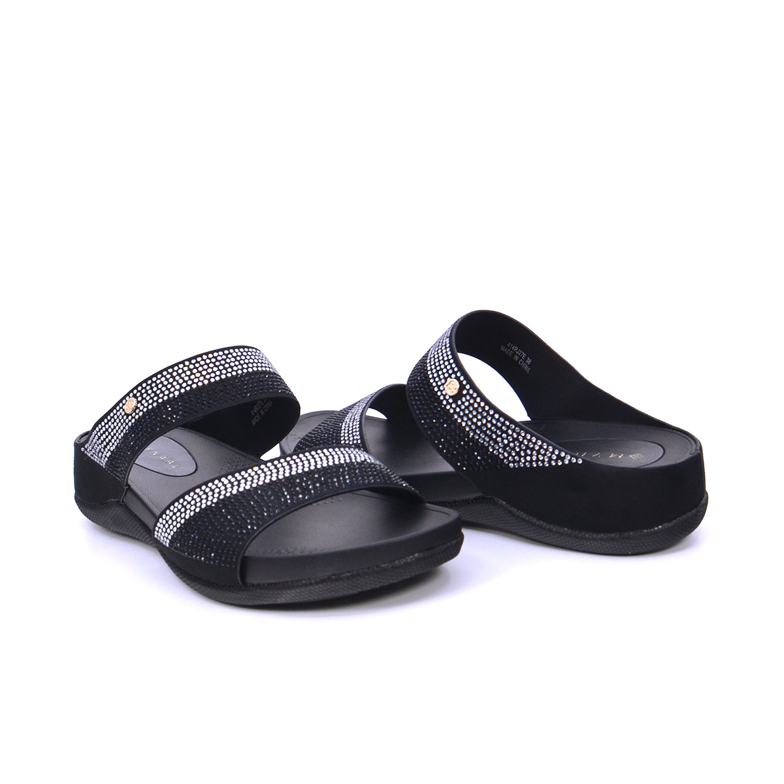 Mynaal 414Rj60J Women's Wedge Sandal #color_Black