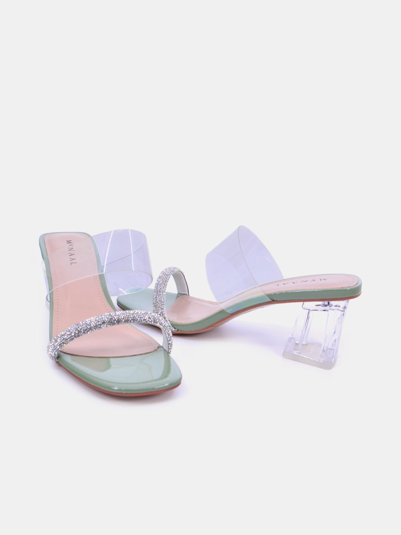 Mynaal Quira Women's Block Heel Sandals #color_Green