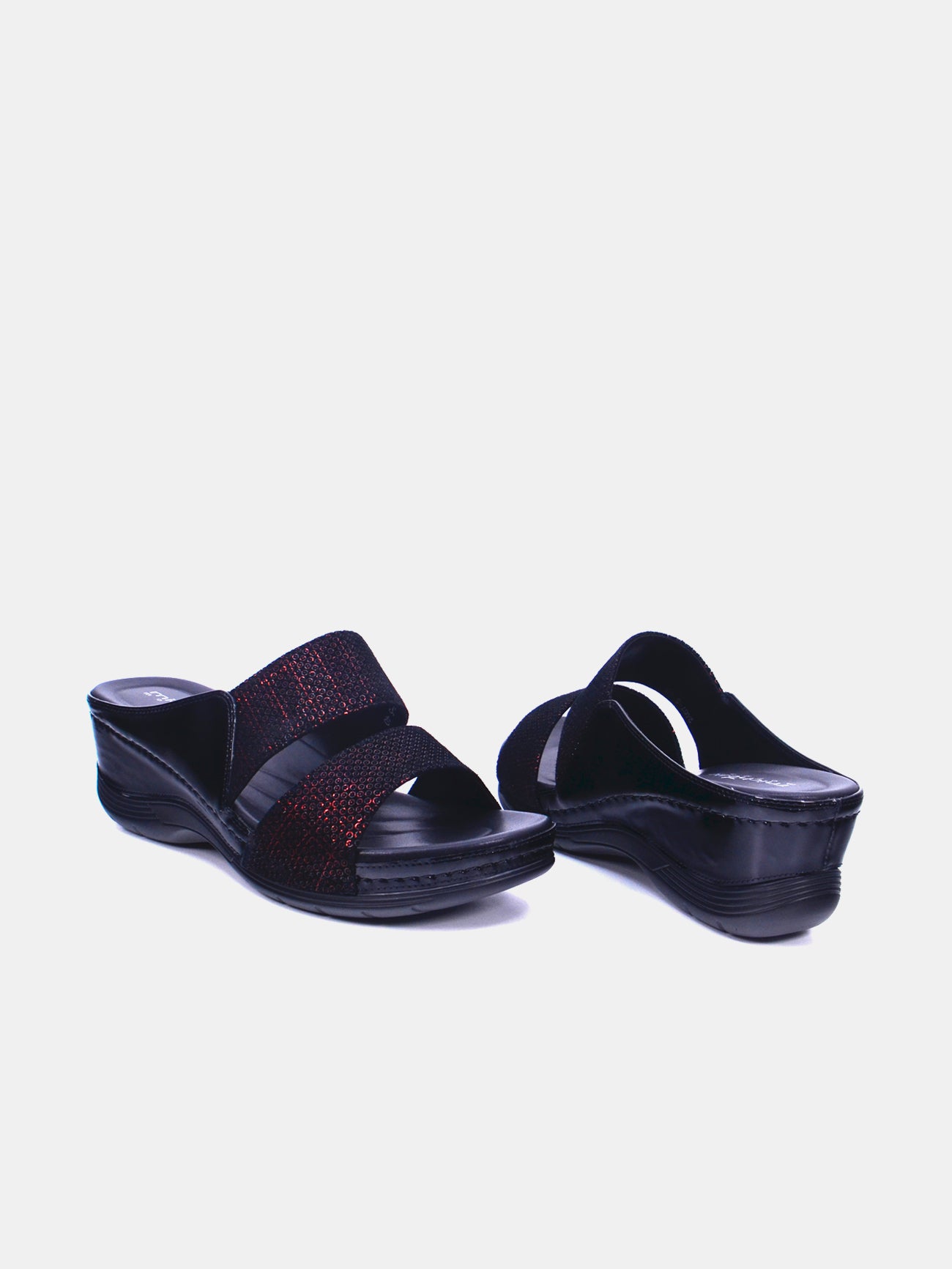 Michelle Morgan 2407-5 Women's Wedge Sandals #color_Maroon